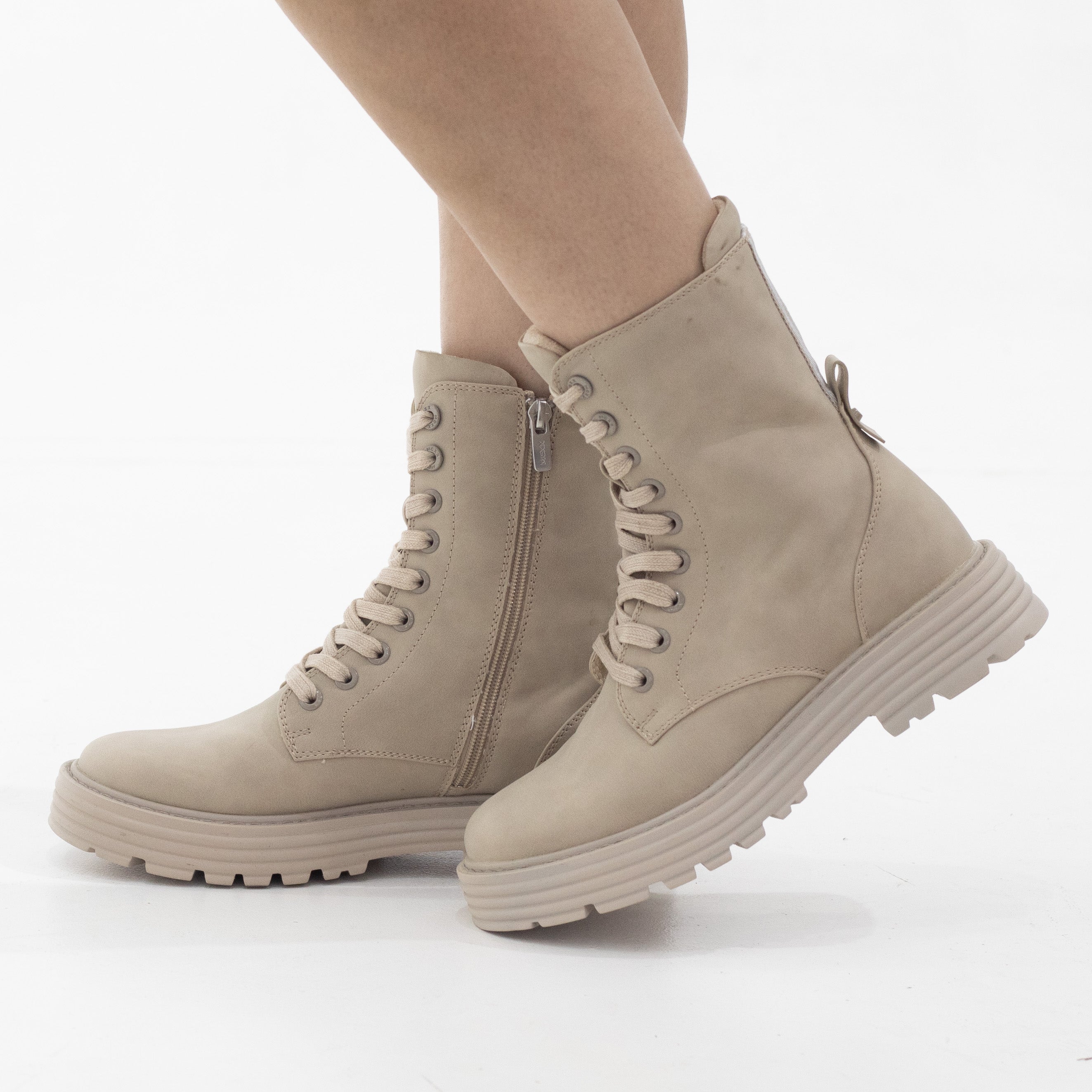 Mexx nubuck pu lace up boot beige