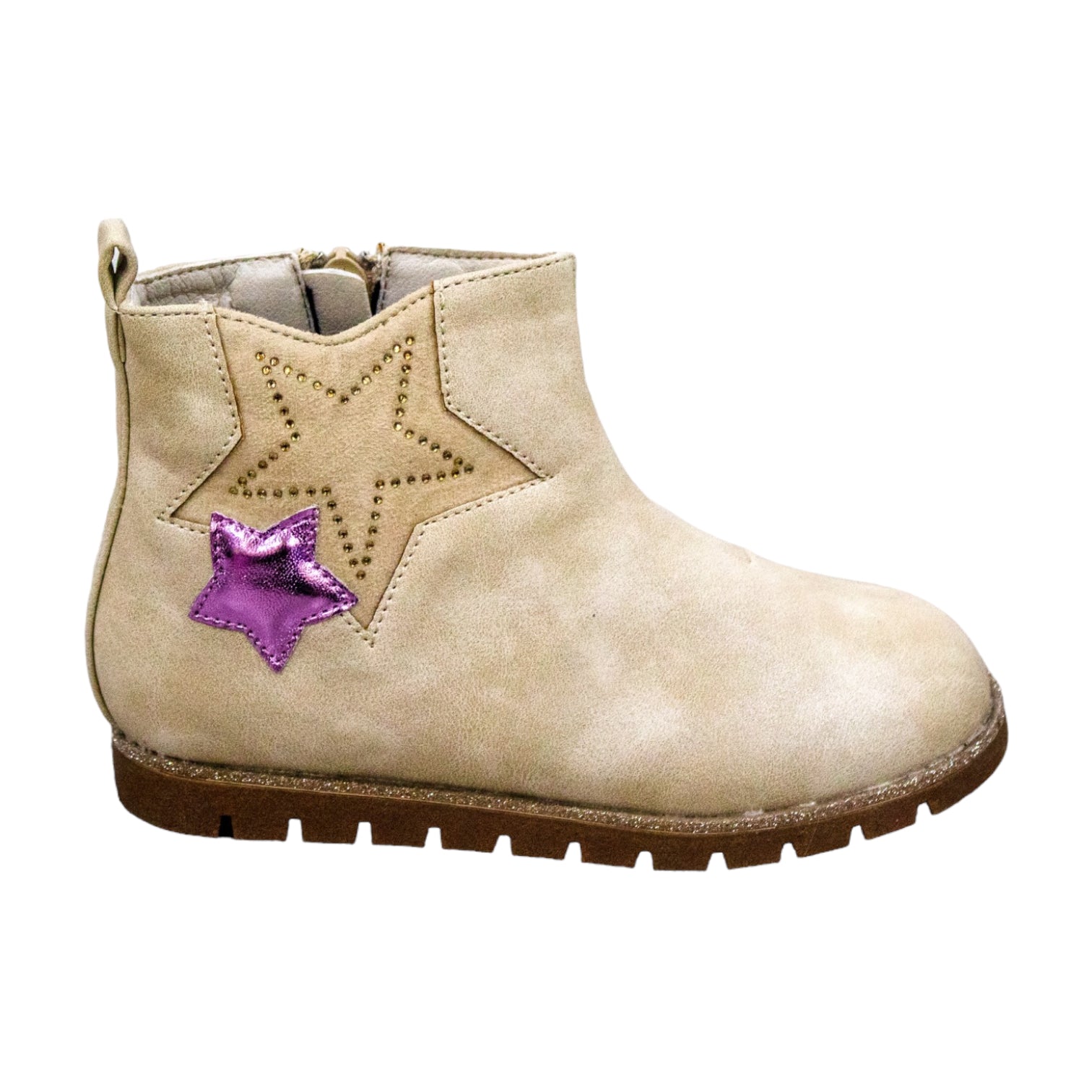 Solange girls ankle boot with star detailed beige