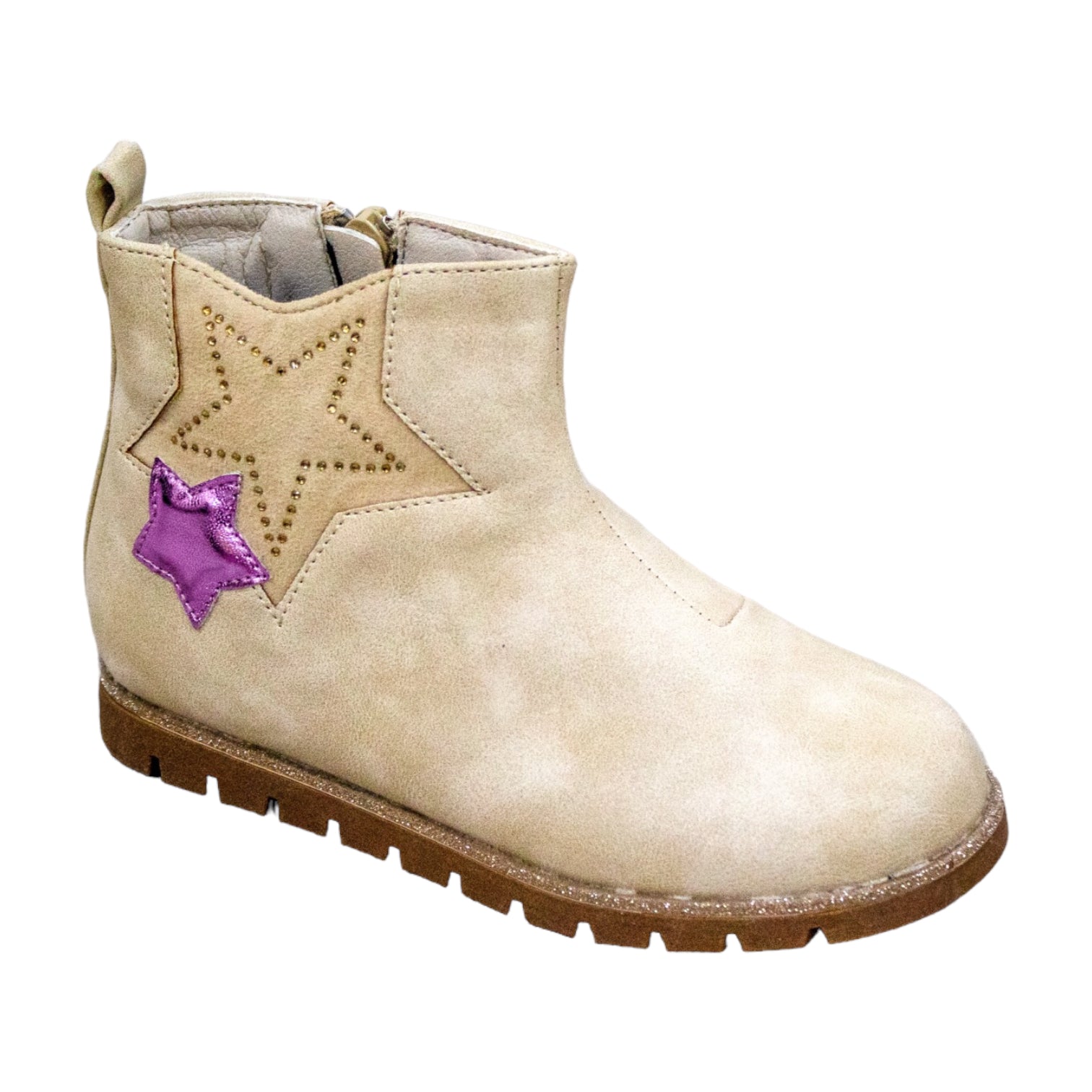 Solange girls ankle boot with star detailed beige
