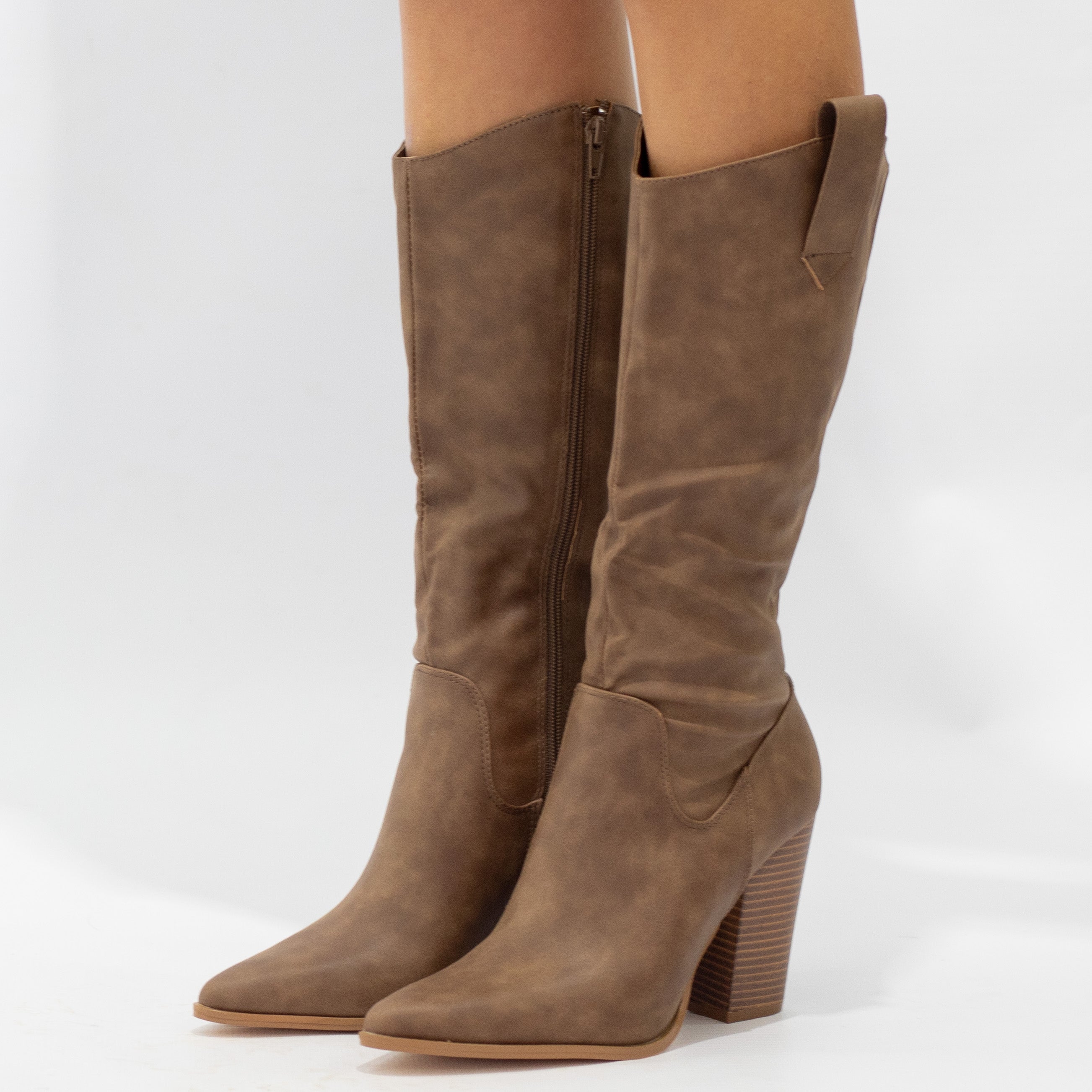 Savannah 9.5cm brushed pu Cowboy LA08-22 Boot brown