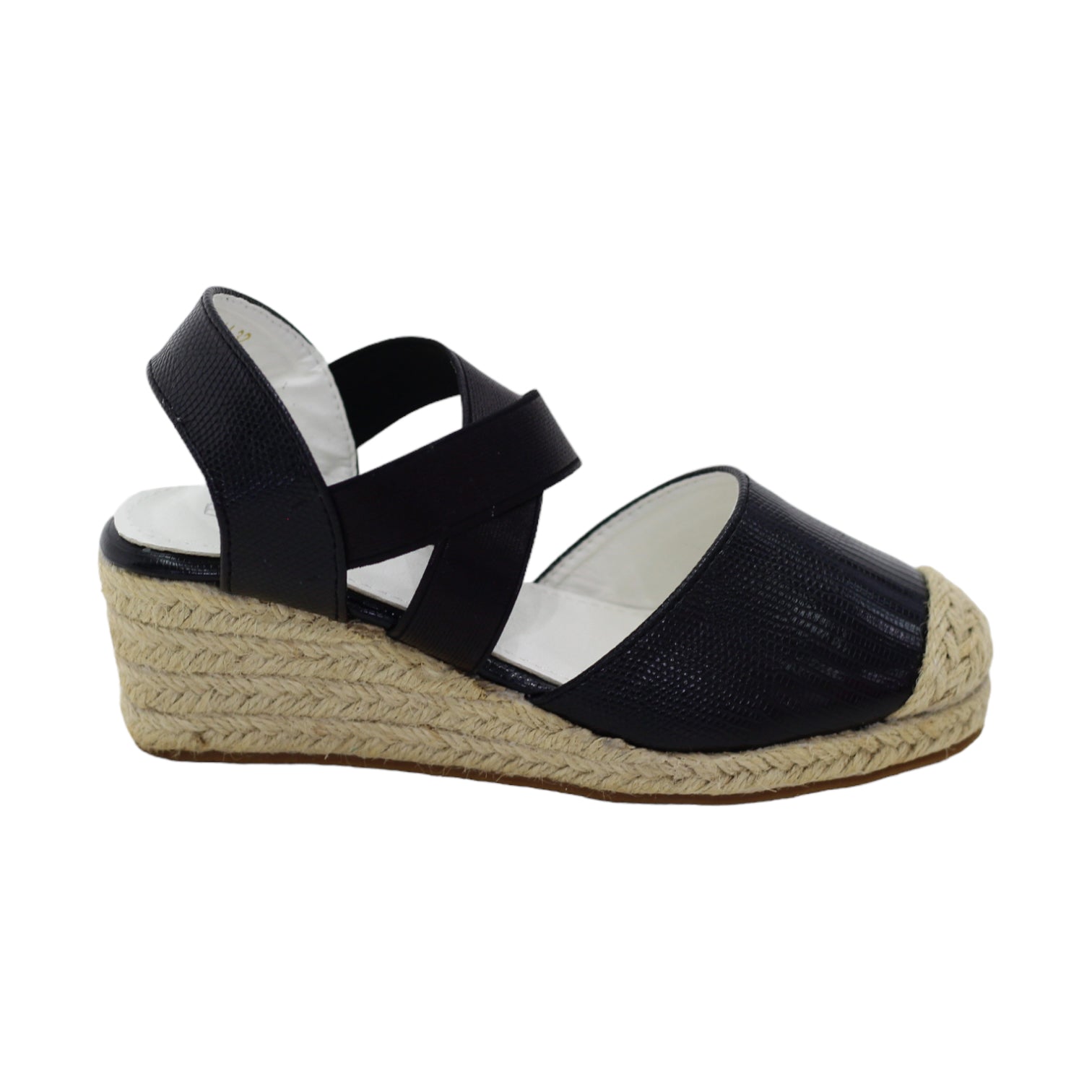 Atero girls wedge espadrille shoe black