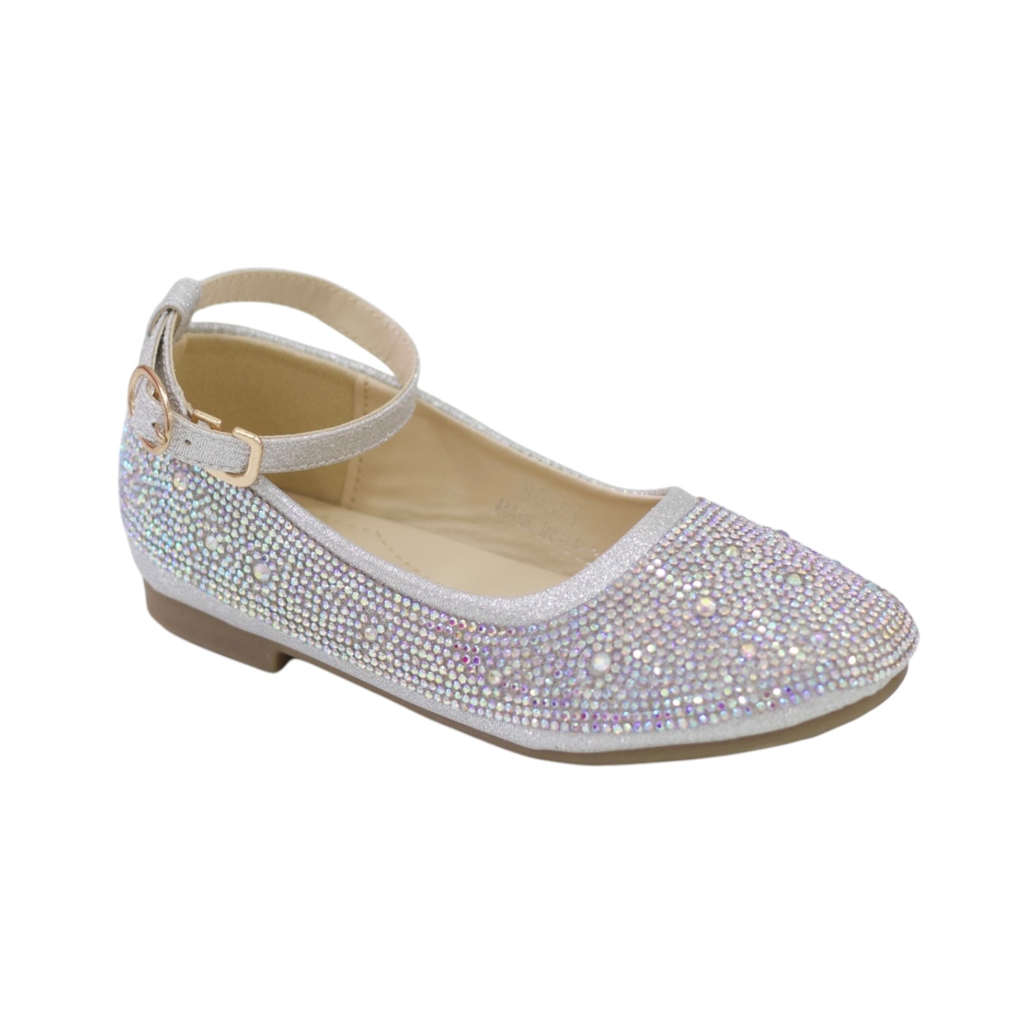 Rosey girls diamante ballarina silver