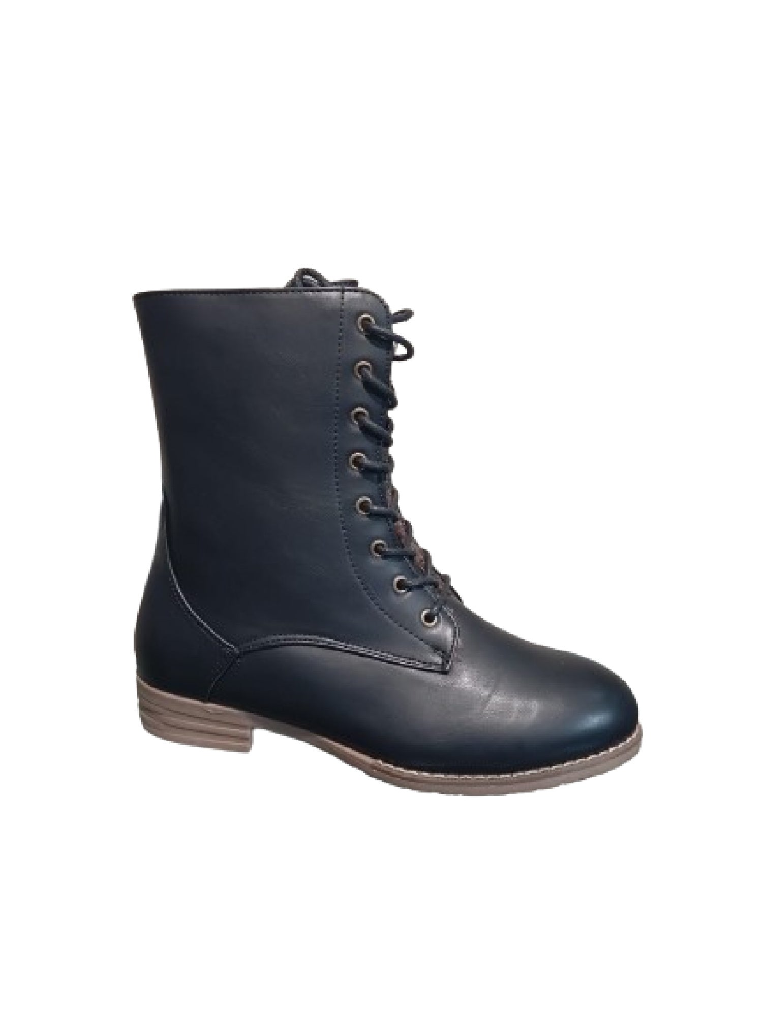 Vanilla pu lace up VanHill heel ankle boot black