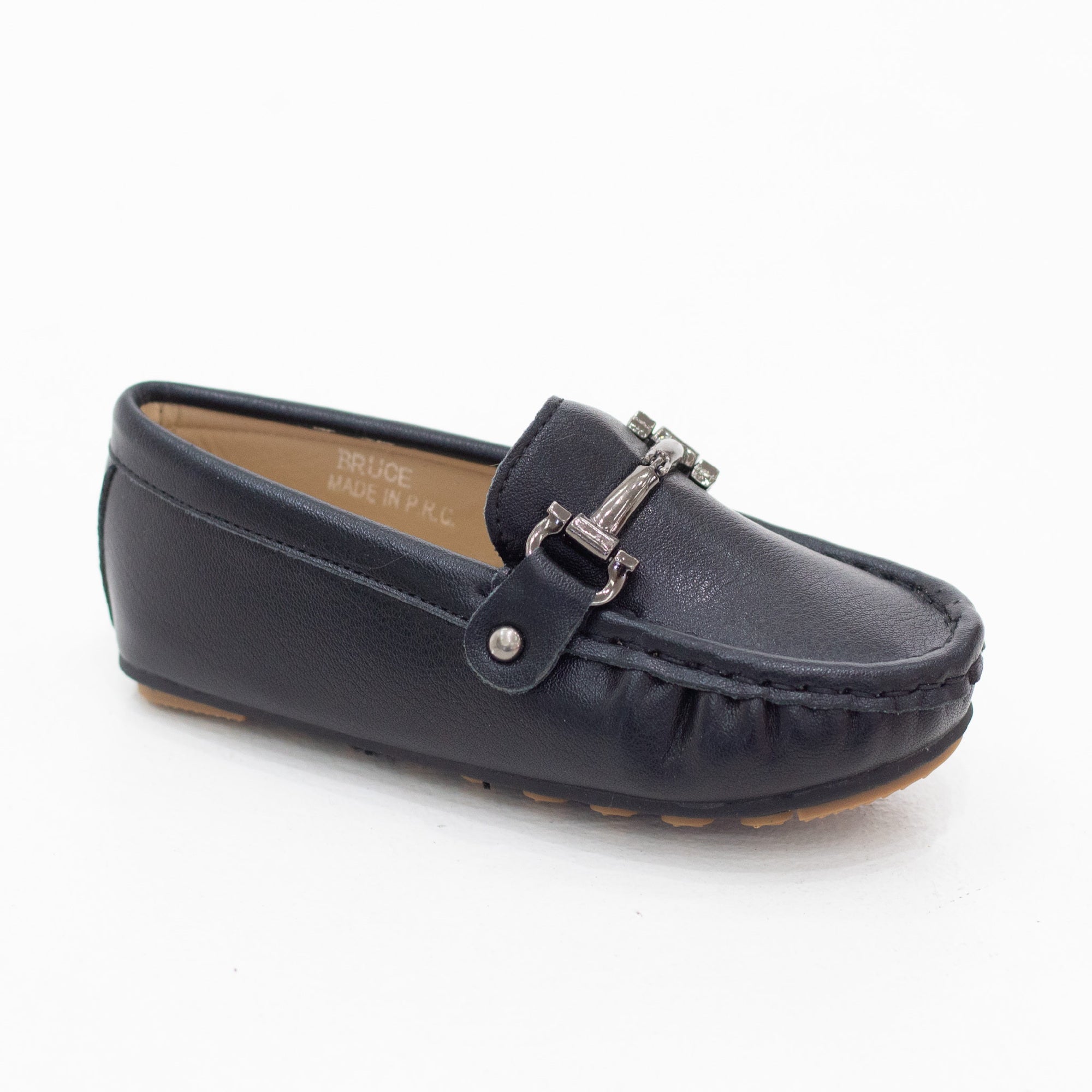 Bruce infant boys moc shoes with a gun metal buckle