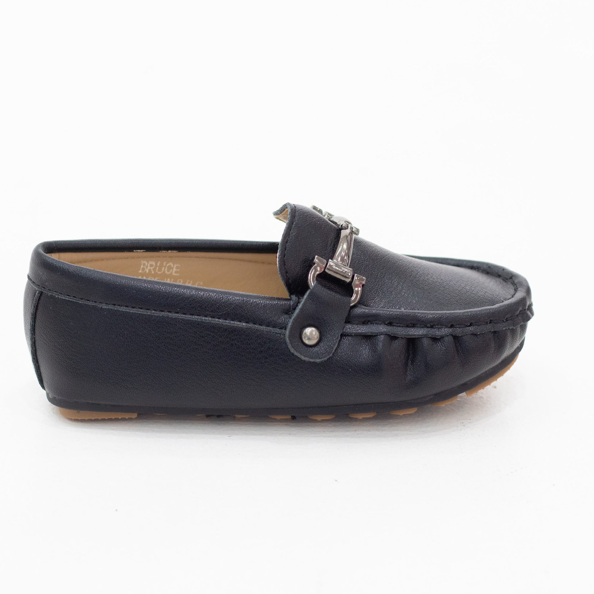Bruce infant boys moc shoes with a gun metal buckle