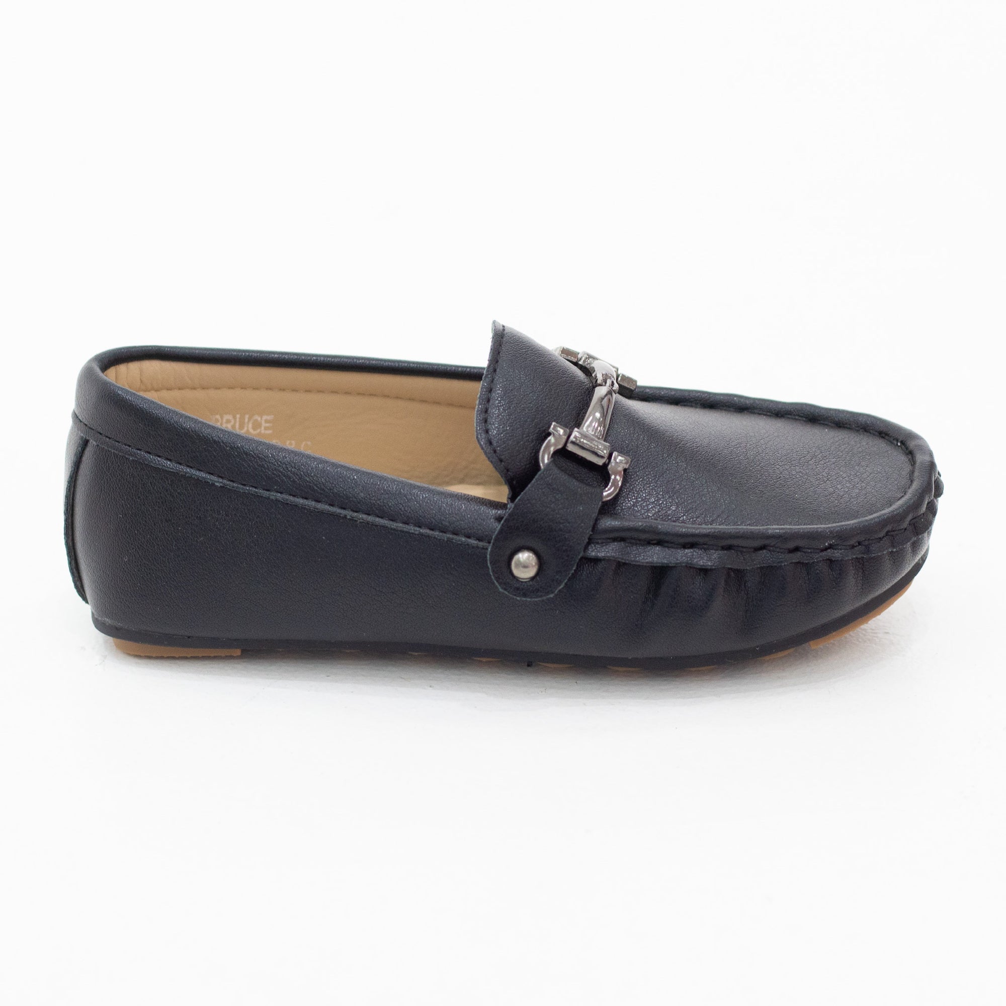 Bruce youth boys moc shoes with a gun metal buckle