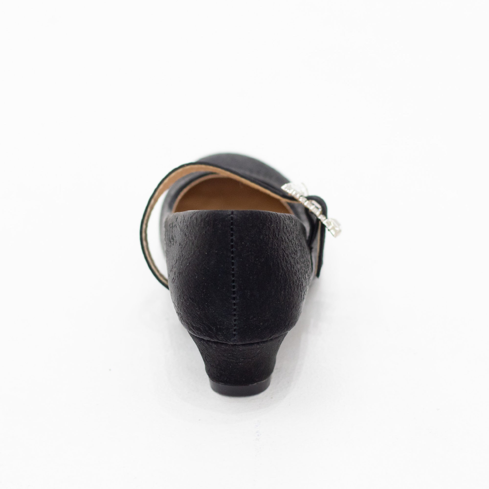 Tova infant girls mat dress pump with a diamante buckle