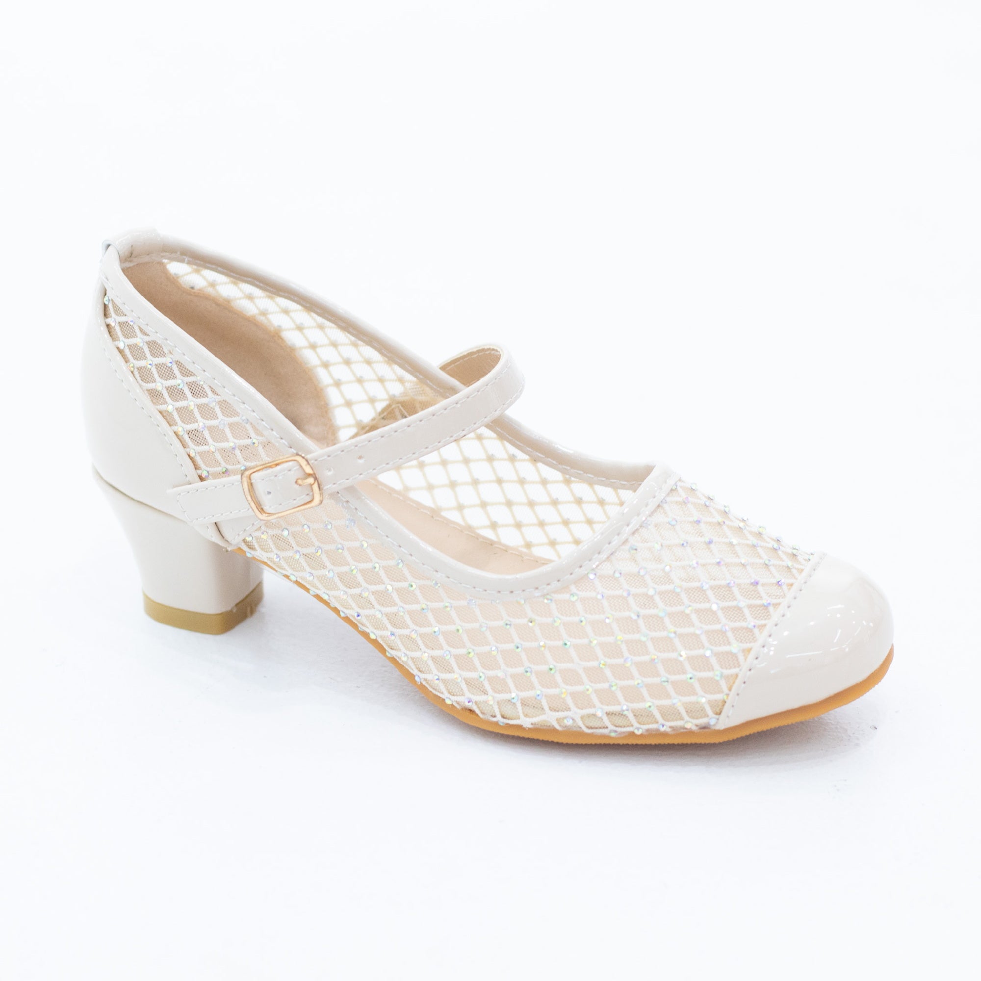 Tilda infant girls meshed diamante embellished dress pump