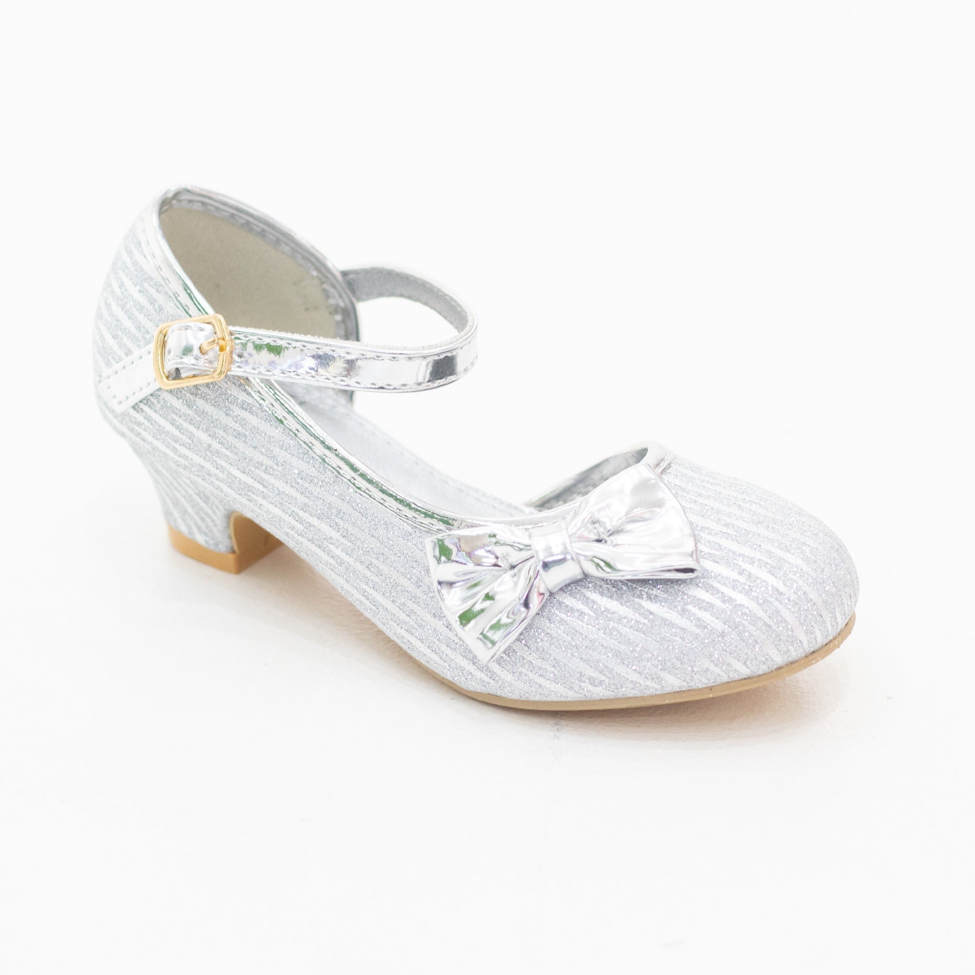 Pia infant girls open waist dress shoe with a side bow