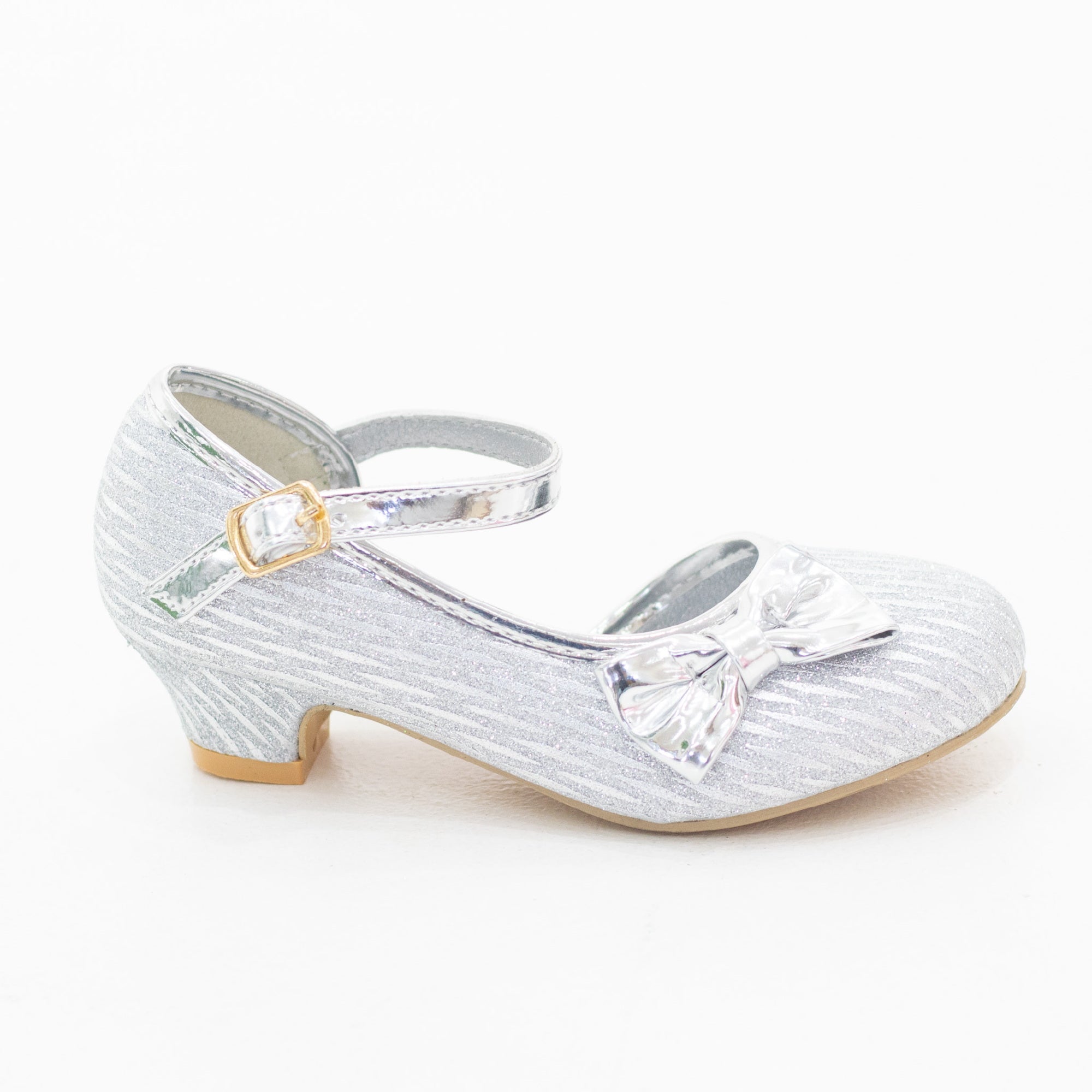 Pia infant girls open waist dress shoe with a side bow