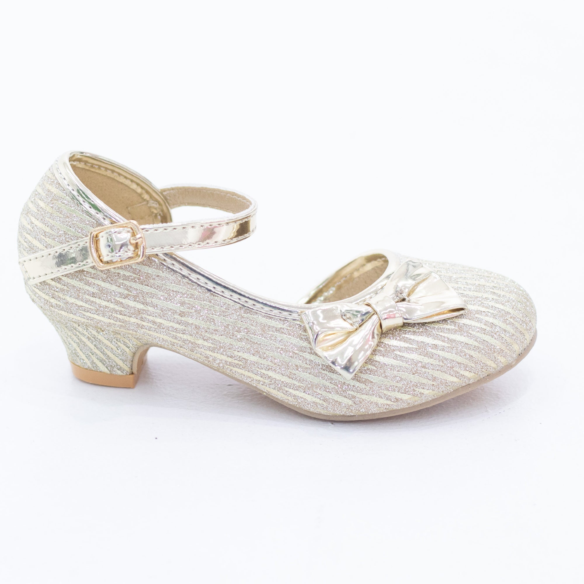 Pia infant girls open waist dress shoe with a side bow