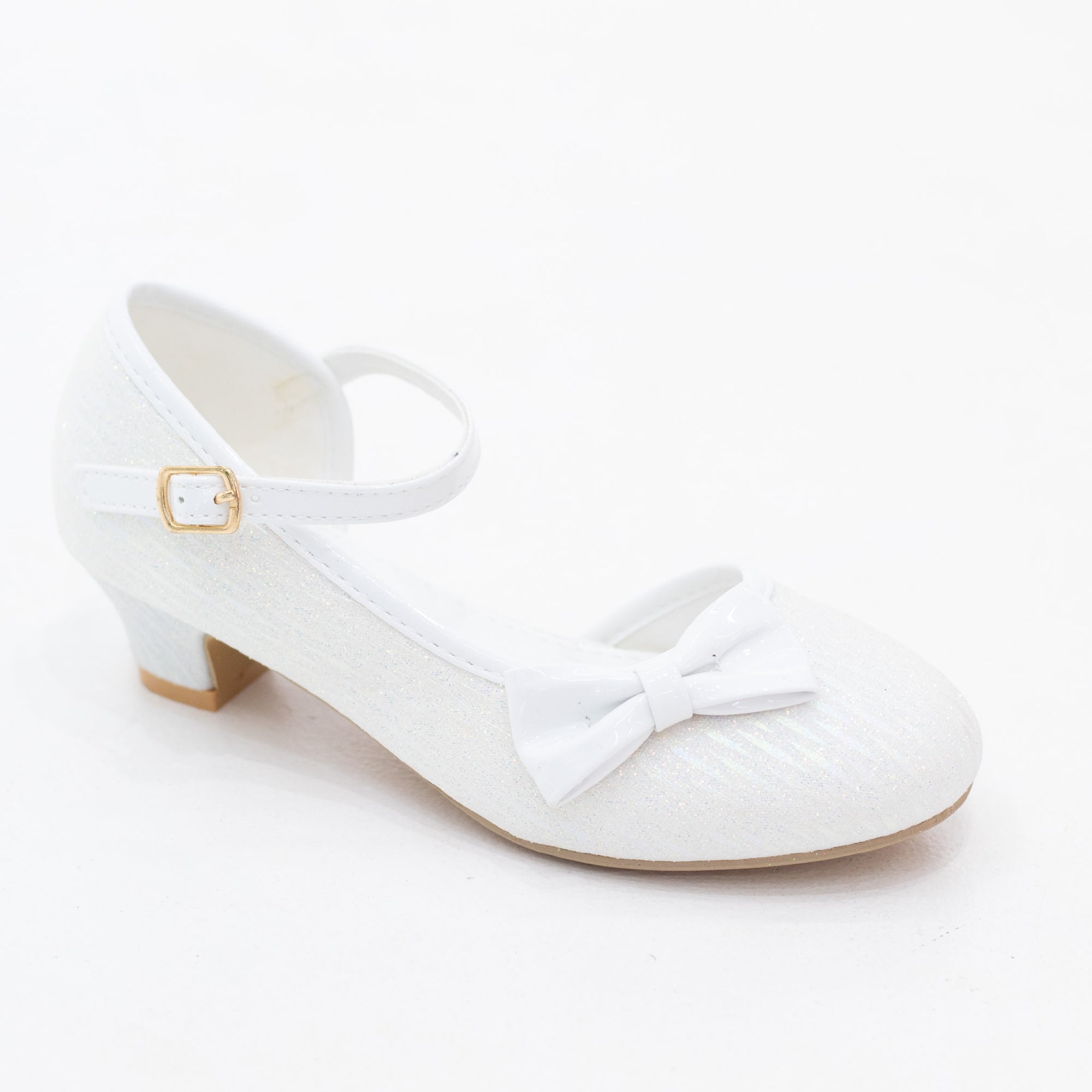 Pia girls open waist dress shoe with a side bow