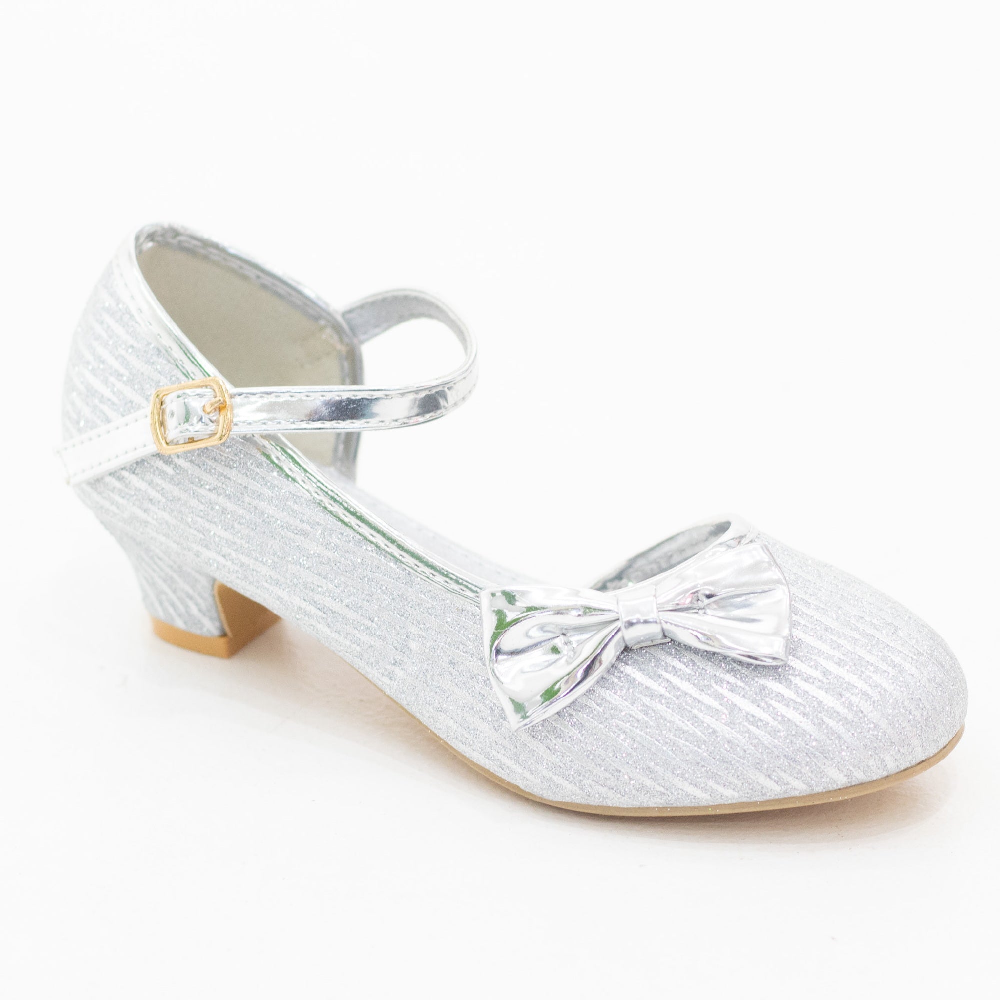 Pia girls open waist dress shoe with a side bow