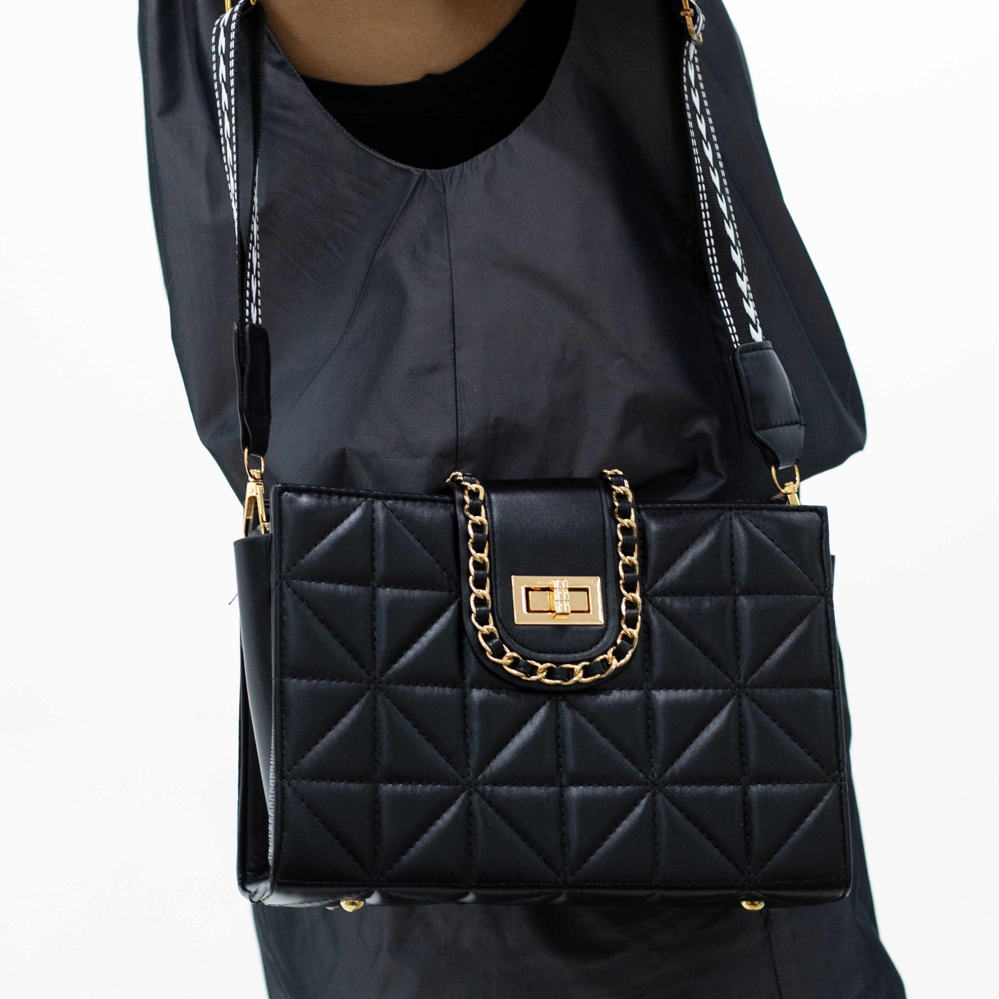 Sita quilted mini hand bag black