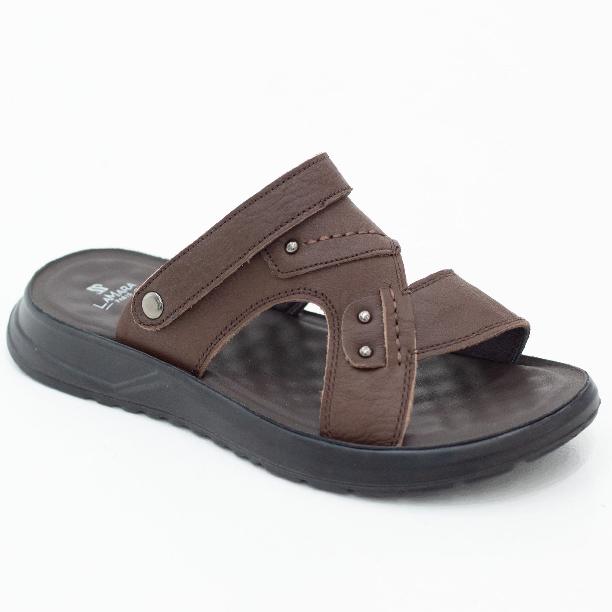 Marco mens cushion padded genuine leather sandal