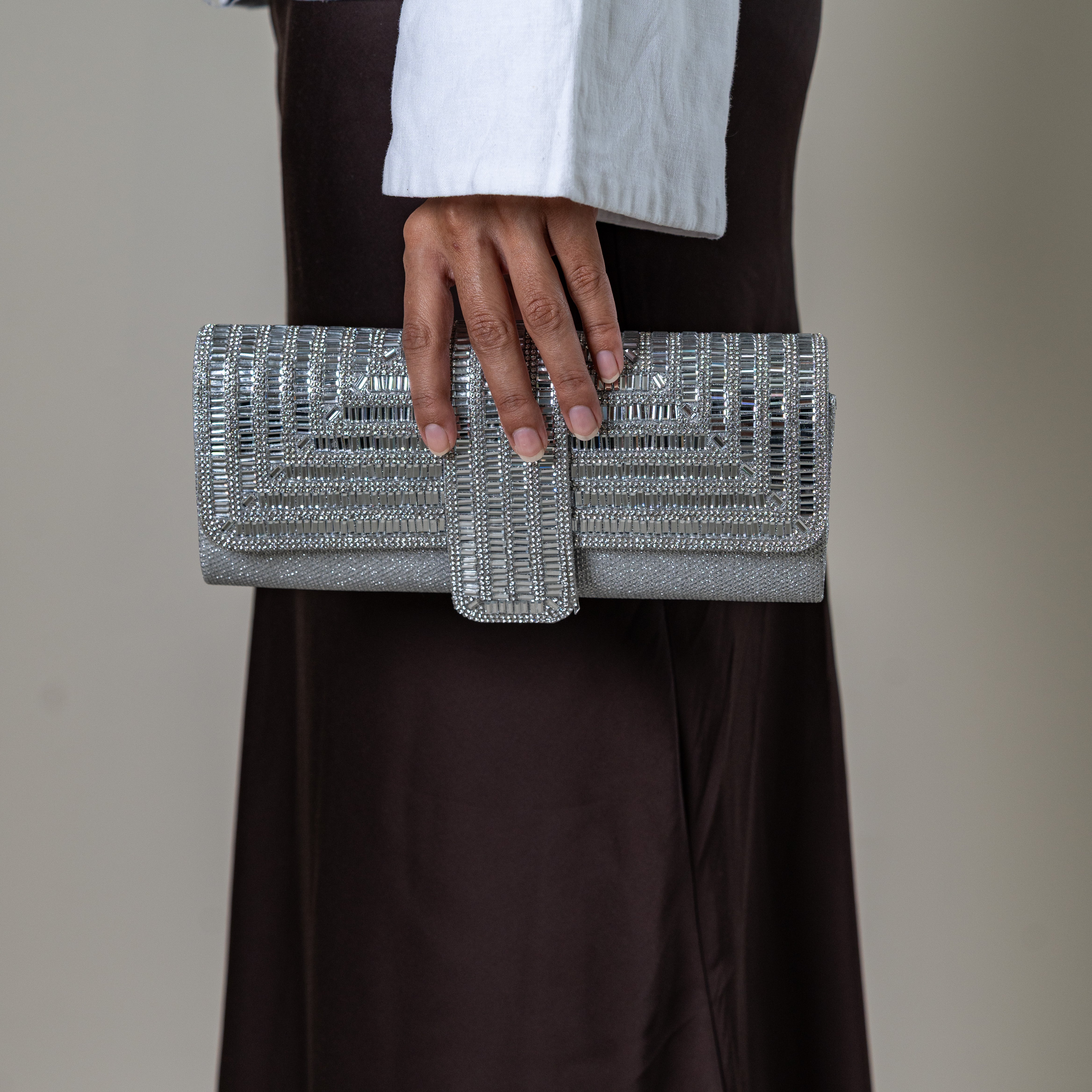 Adamite sparkly evening clutch bag