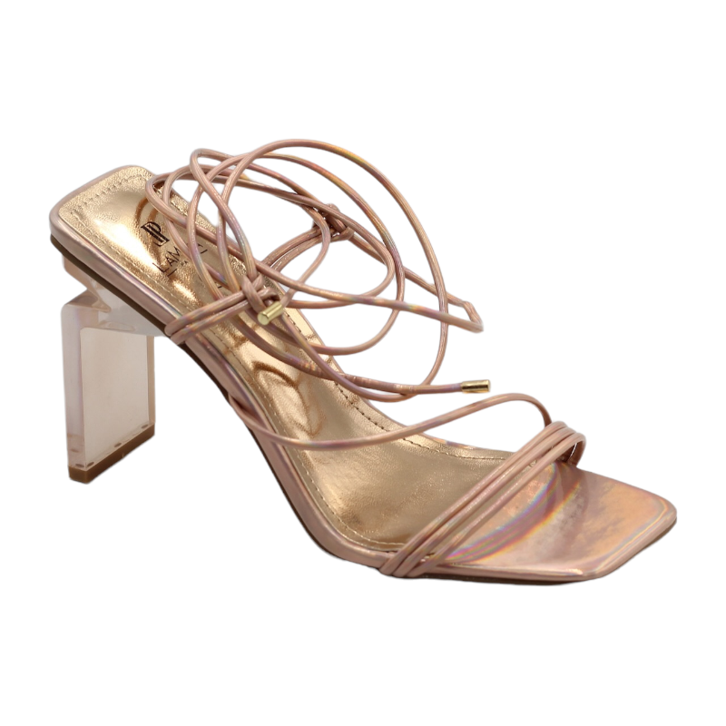 Nadzia strappy sandals on special regt heel rose gold