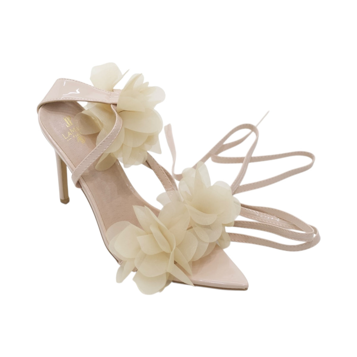Petals pointed-toe stiletto sandal 10.5cm heels with oversized flowers