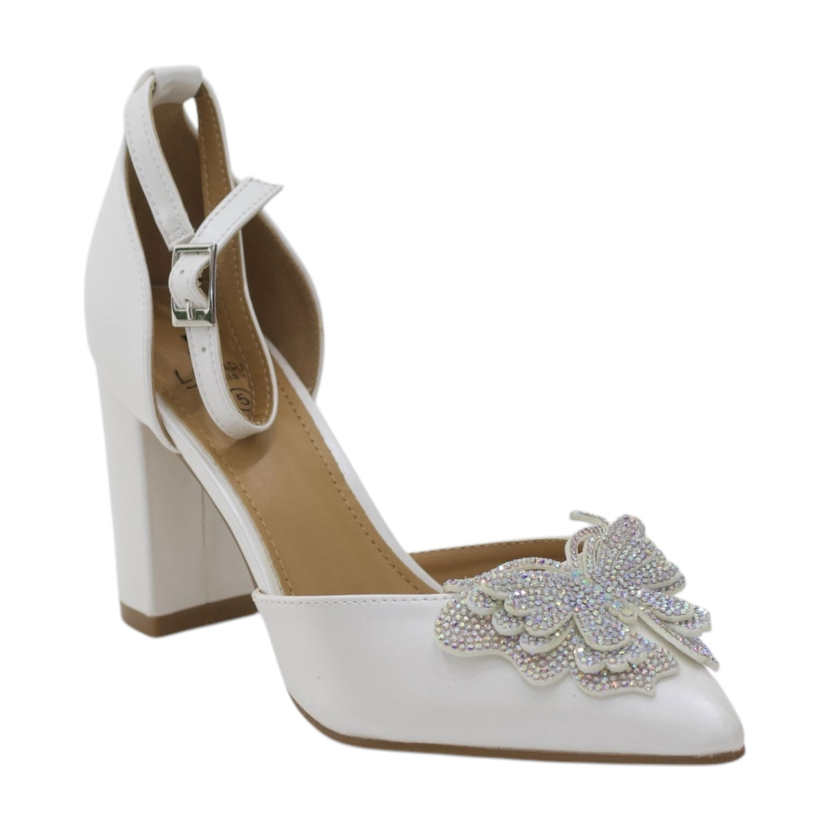 Almaz open-waist 9cm heel court with butterfly trim