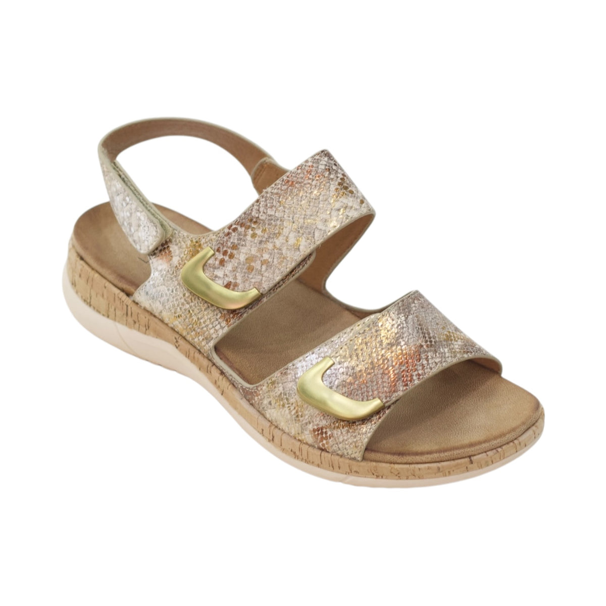 Rafia comfort valcro 2 cm heel band snake sandal
