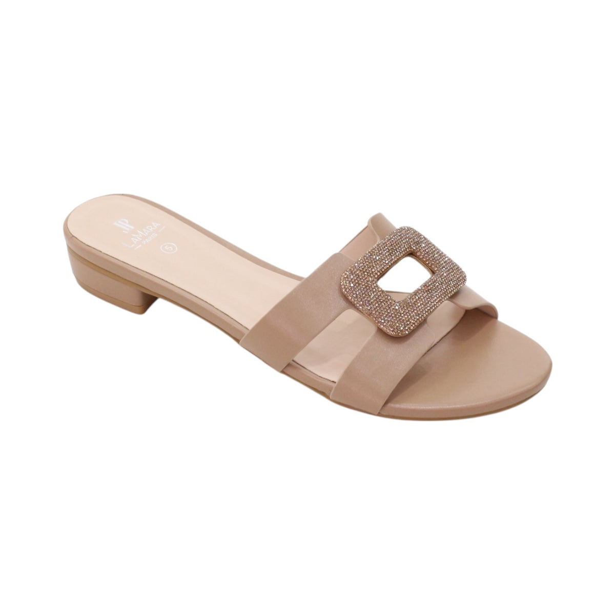 Elleri low 2.5 cm heel slide with diamond trim