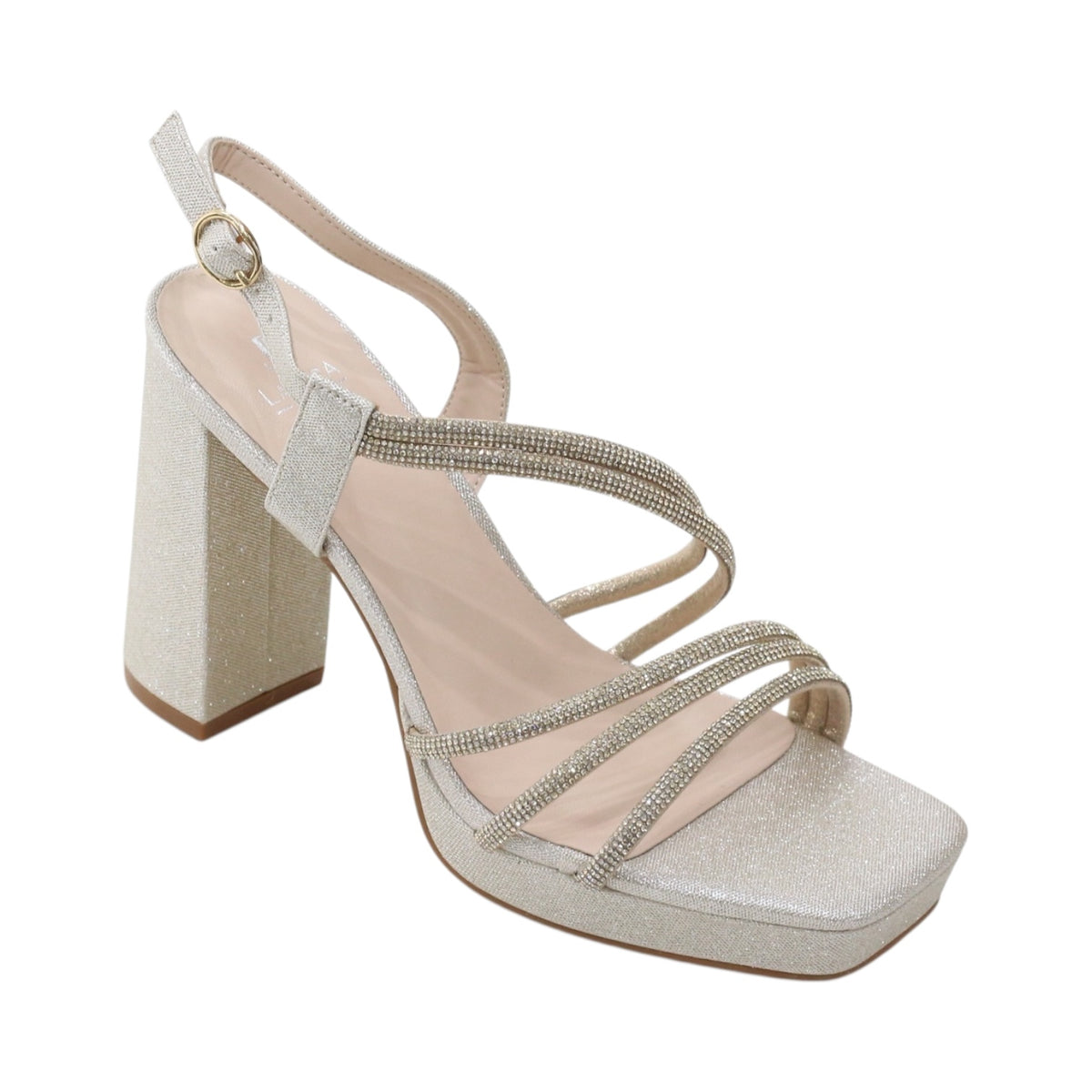 Ambria block 10 cm heel platform strippy sandal