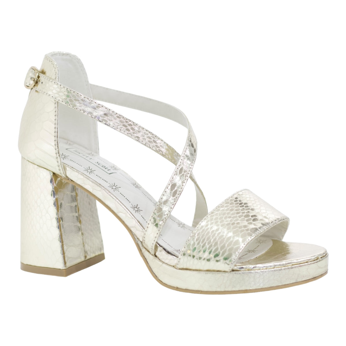Jumia cross belt one band on 8.5cm heel sandal gold