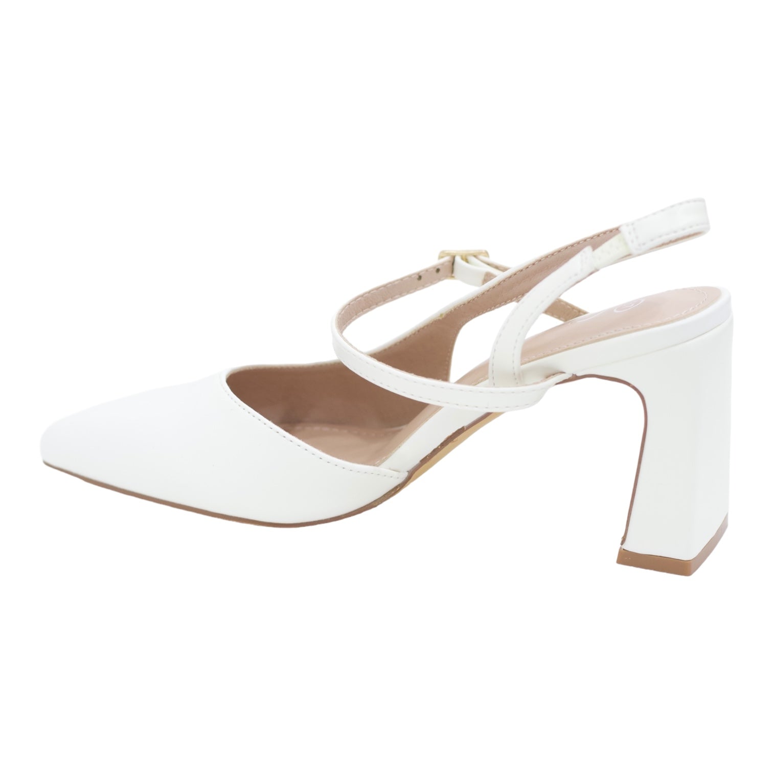 Ciaodo pointy 8cm heel sling back white