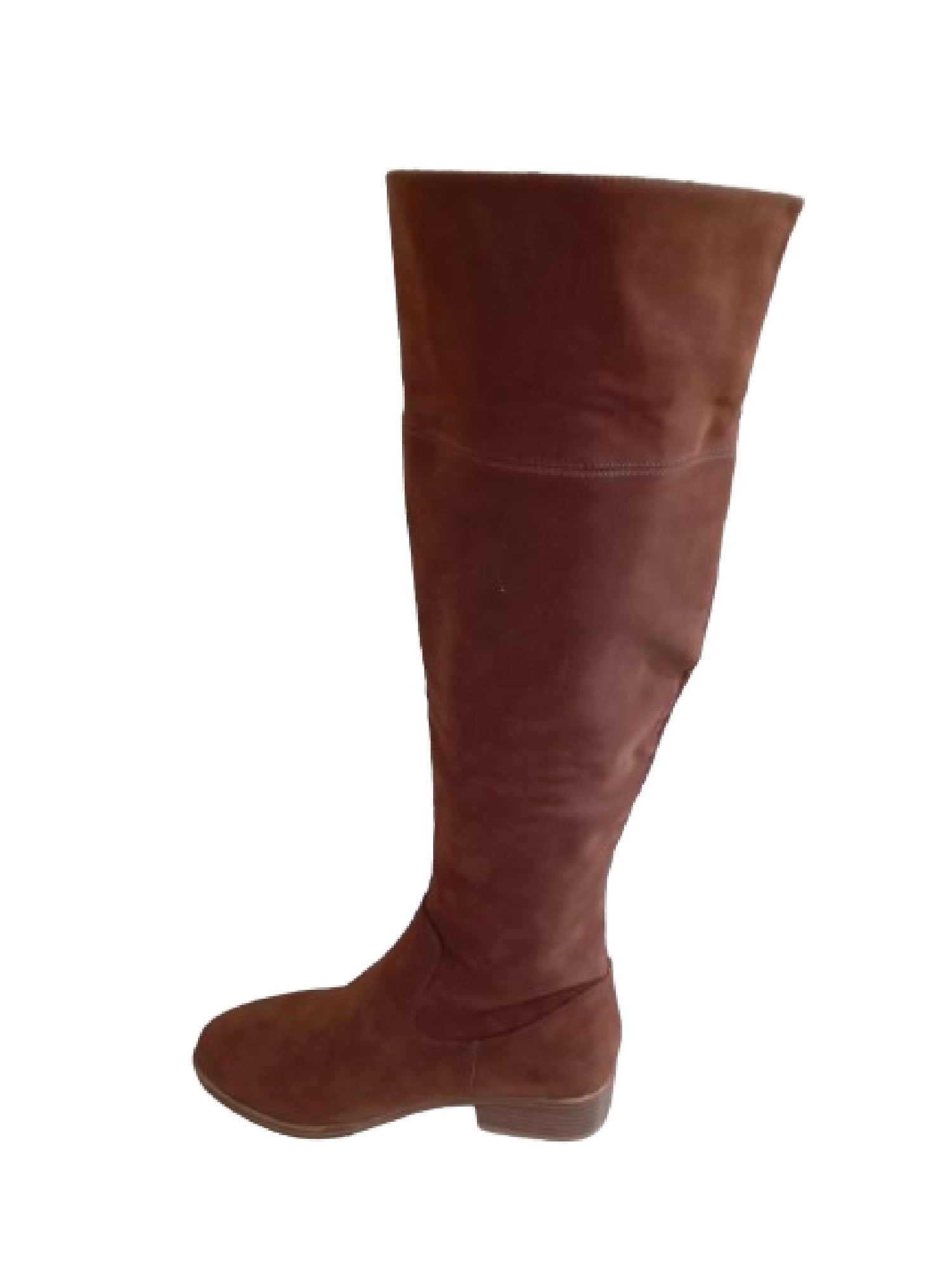 Mia nu-buck knee high flat boot brown