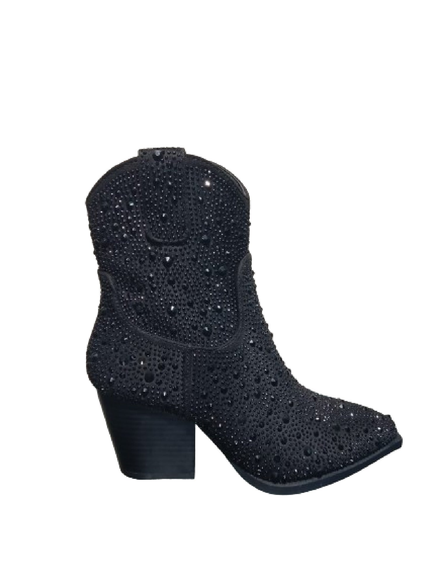 Penny diamante embellished PUNYBY cowboy heel bootie black
