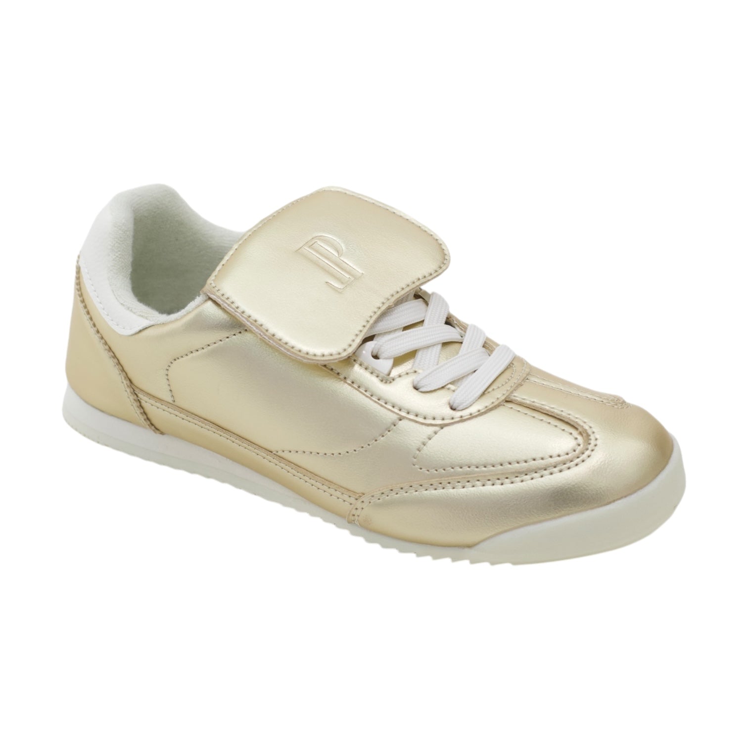 Kajsa metallic panels embroidered lace-up sneaker