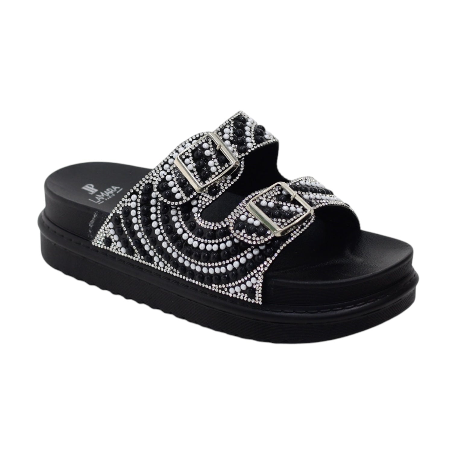 Monika rhinestones flat foam slide