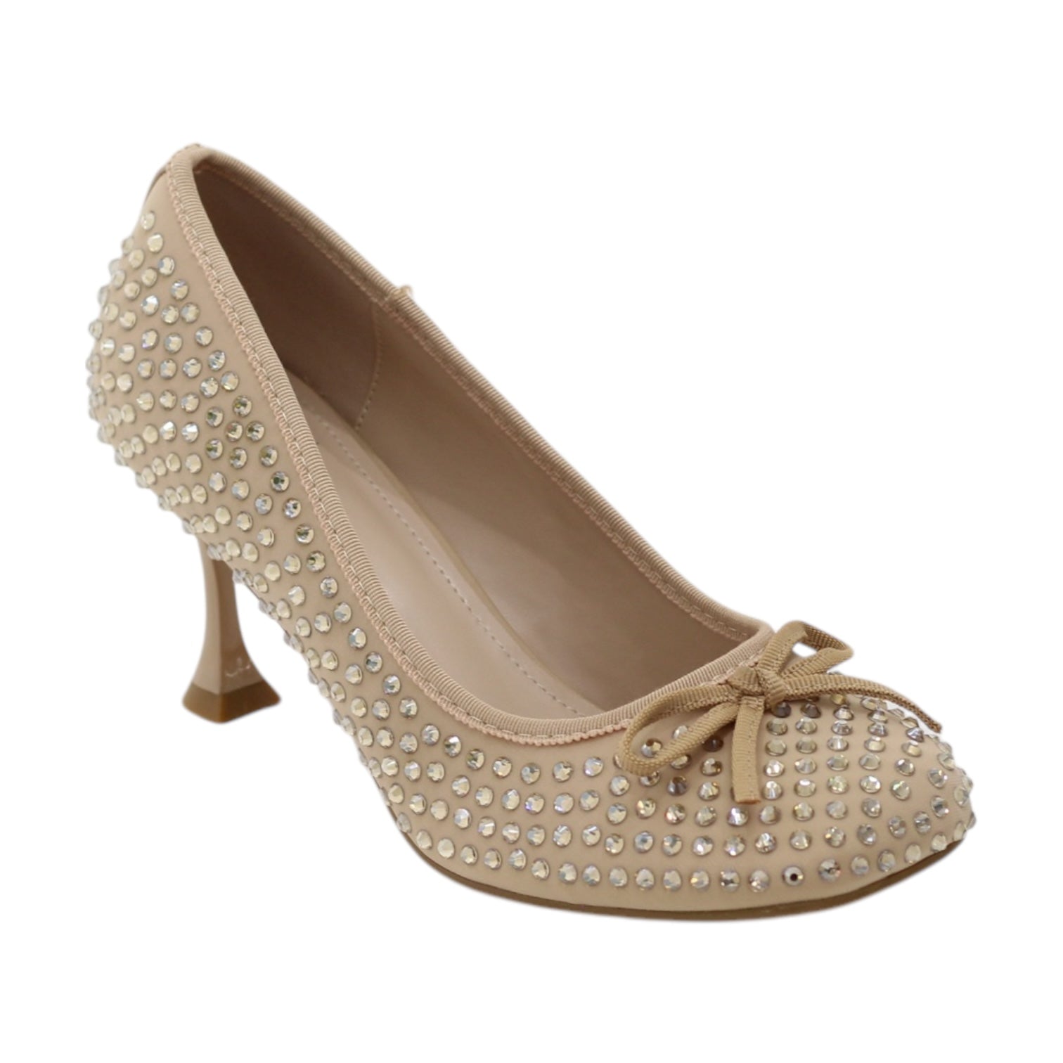 Agneta  satin glamorous rhinestone adorned 7cm heel court