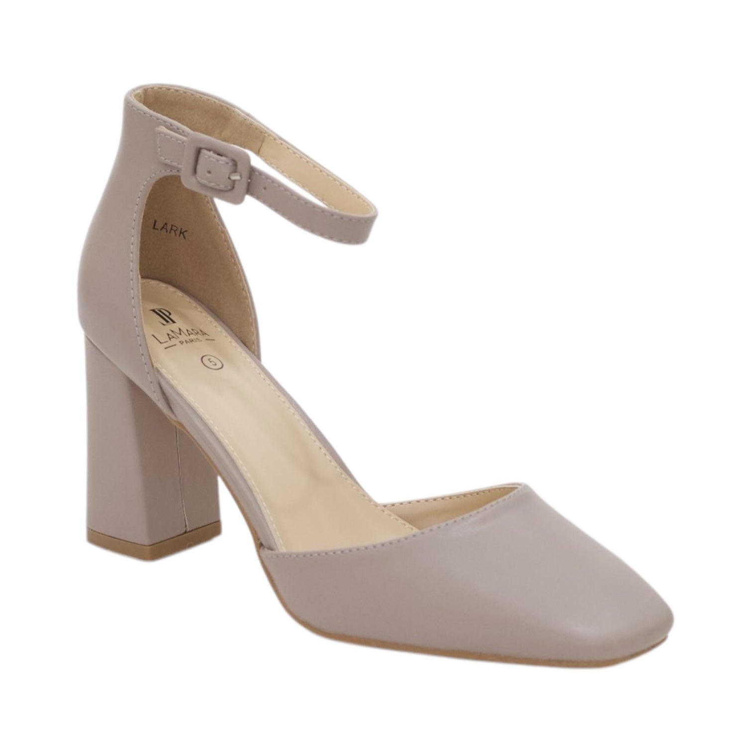 Lark open waist ankle strap 8cm heel court shoes