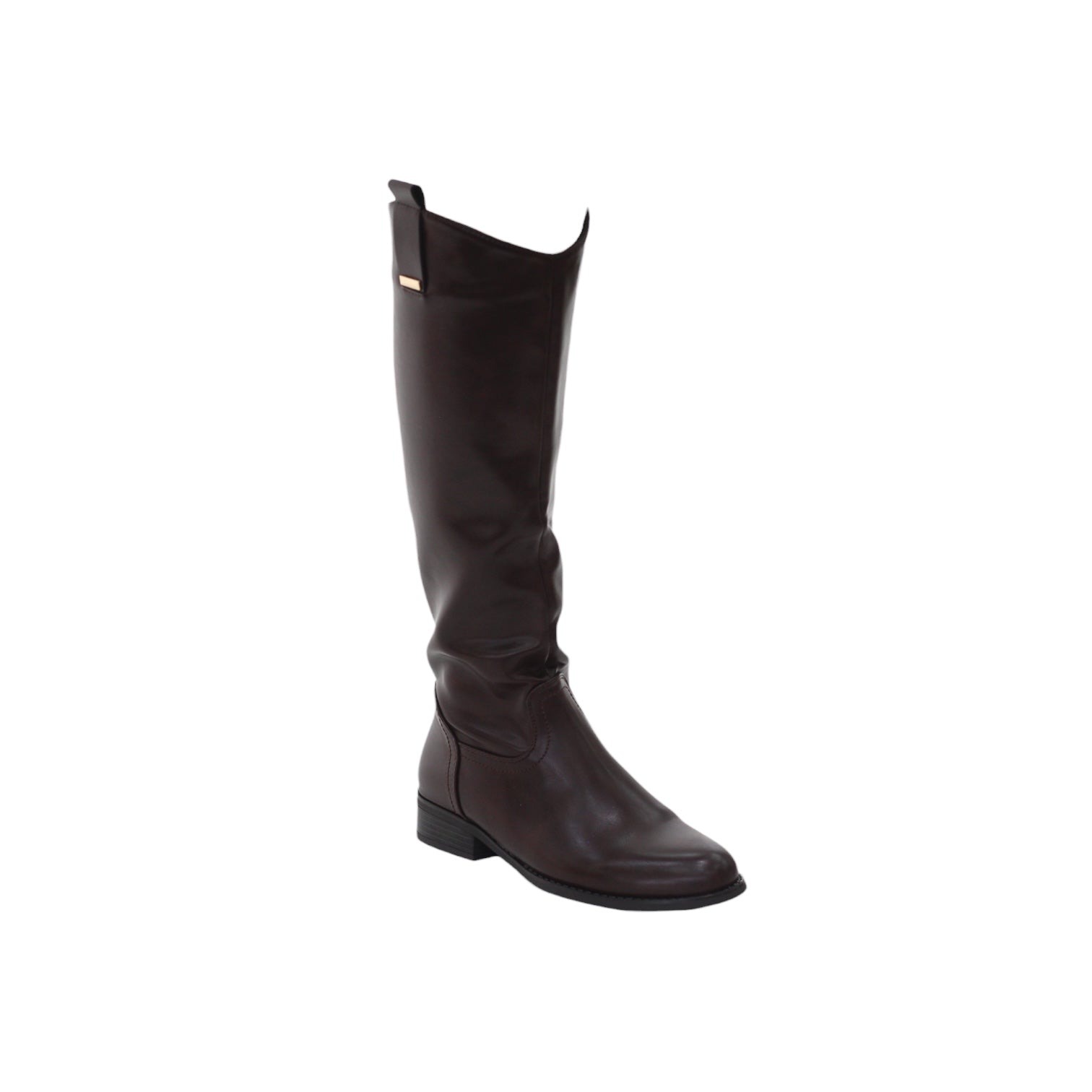 Eliza 3cm low heel pu knee high boots