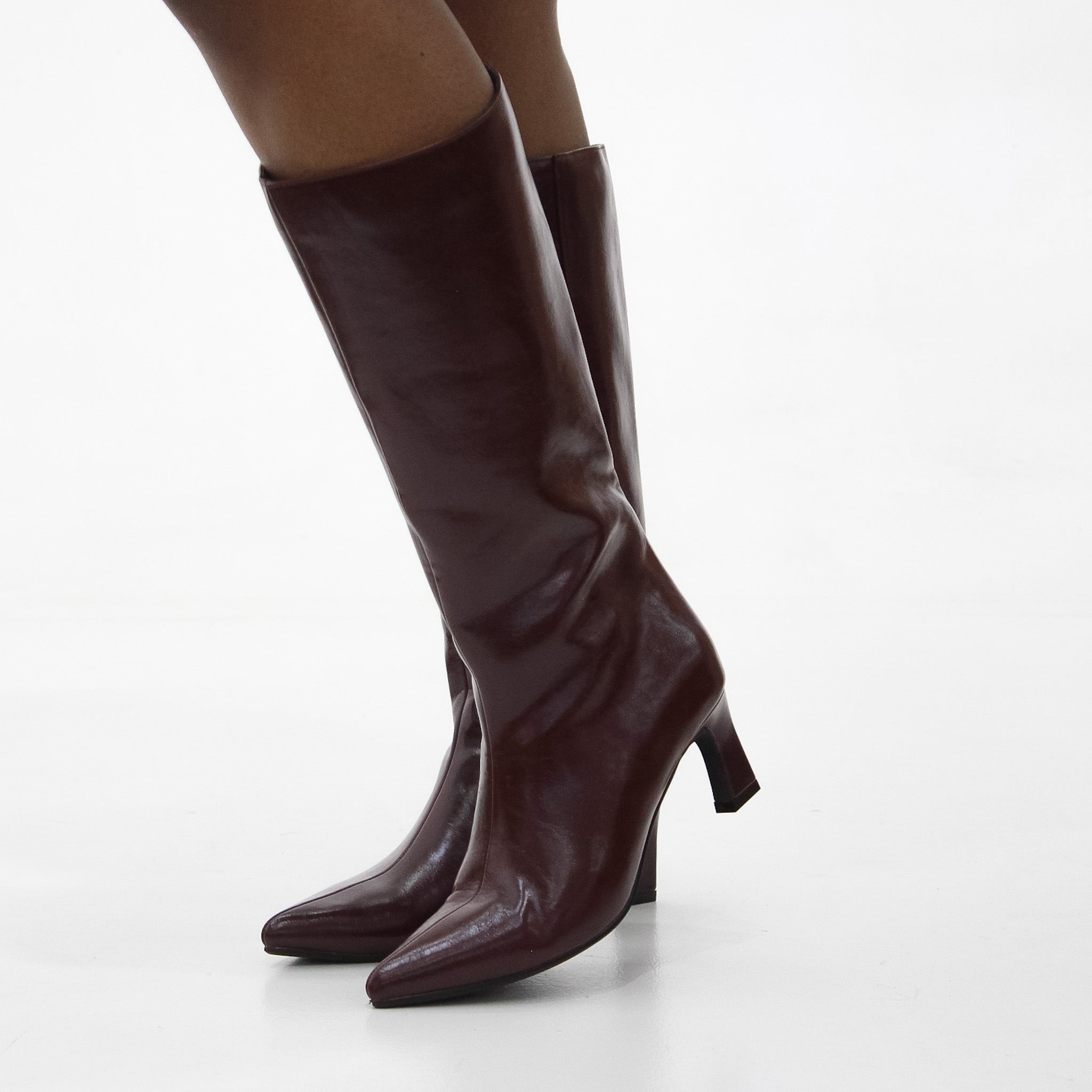 Bogna pointy toe long boot on 6cm heel
