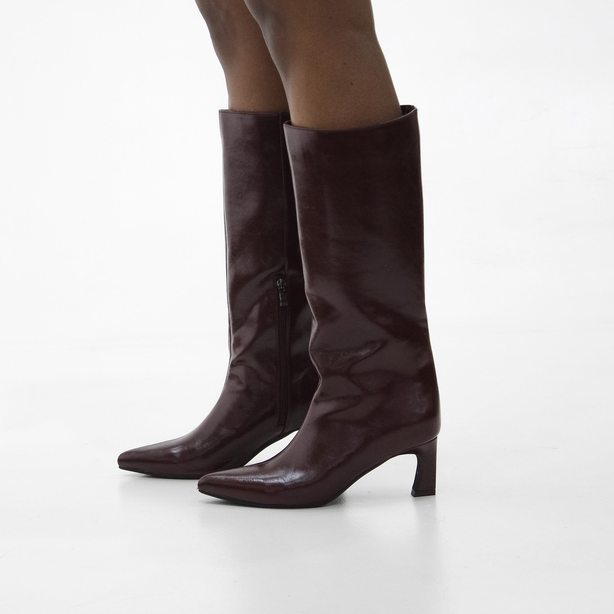 Bogna pointy toe long boot on 6cm heel