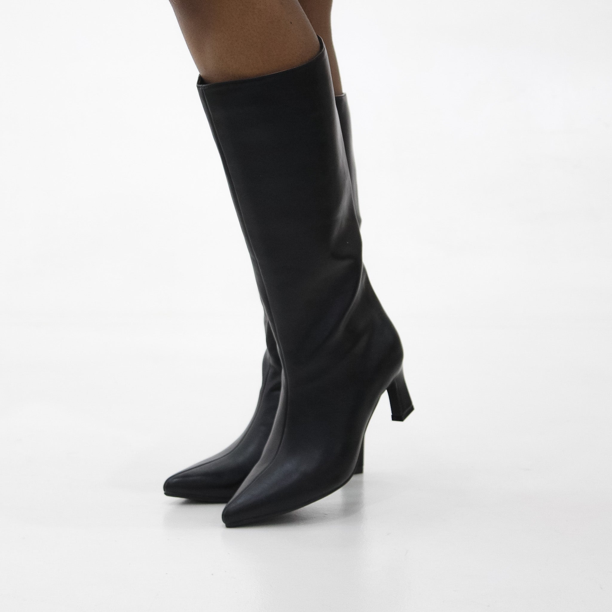 Bogna pointy toe long boot on 6cm heel