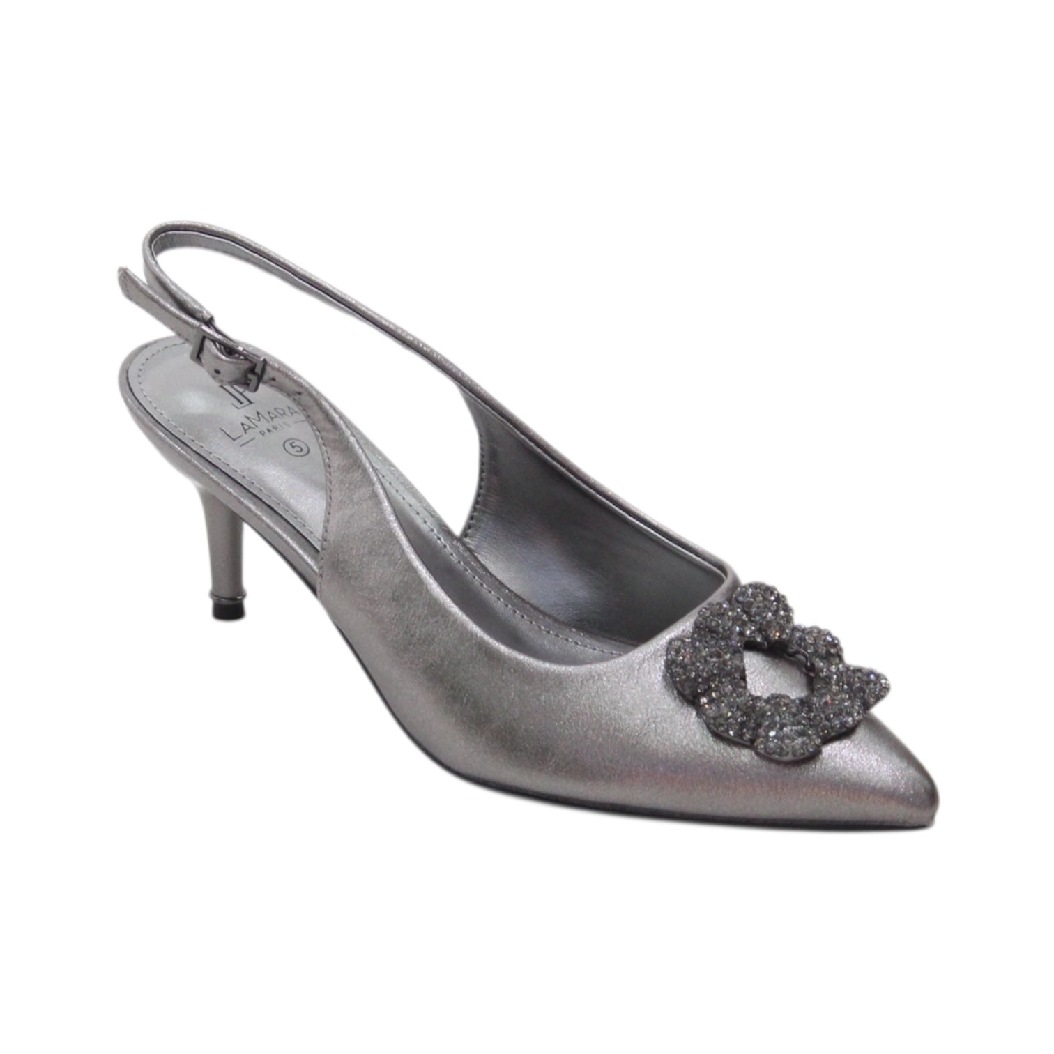 Lafia 6cm heel sling back shoe with trim