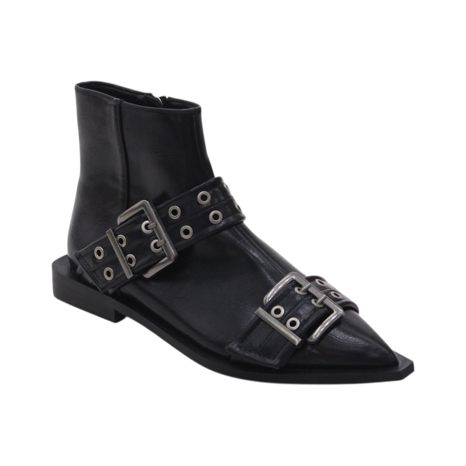 Maja sleek pointed toe double band embellished gladiator bootie