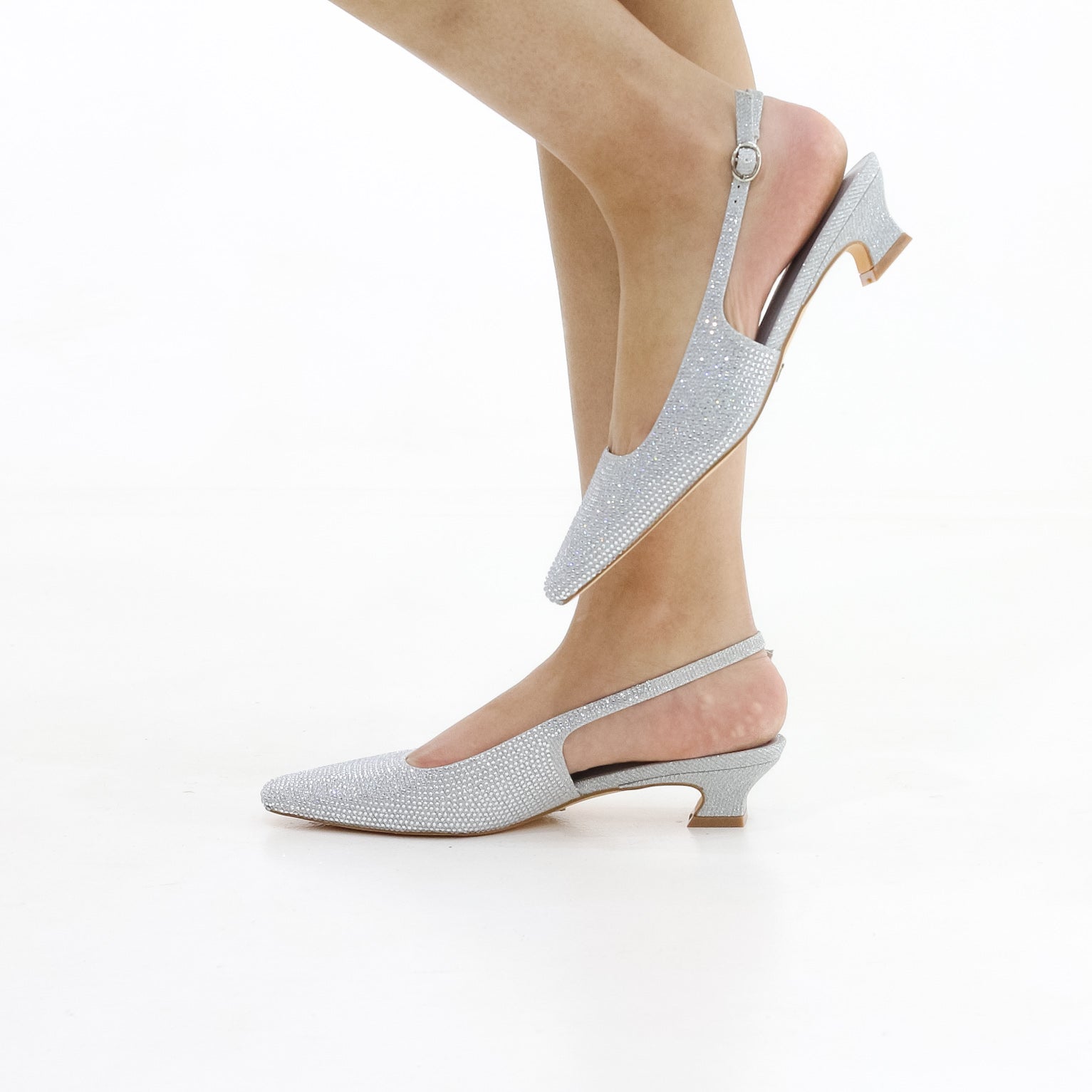 Ruby low 3.5 cm heel slick back with diamante