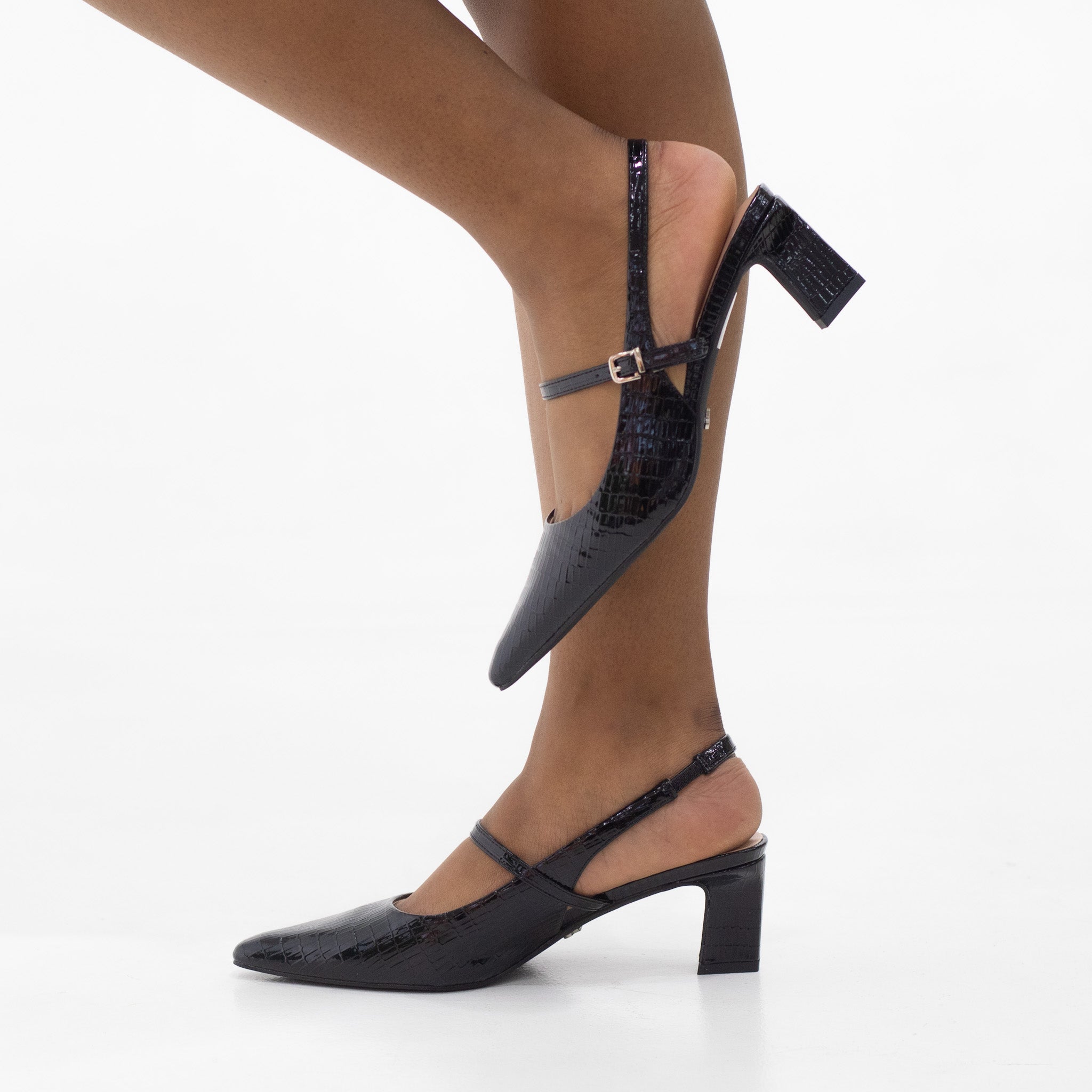 Agoda block 6 cm heel sling back with strap