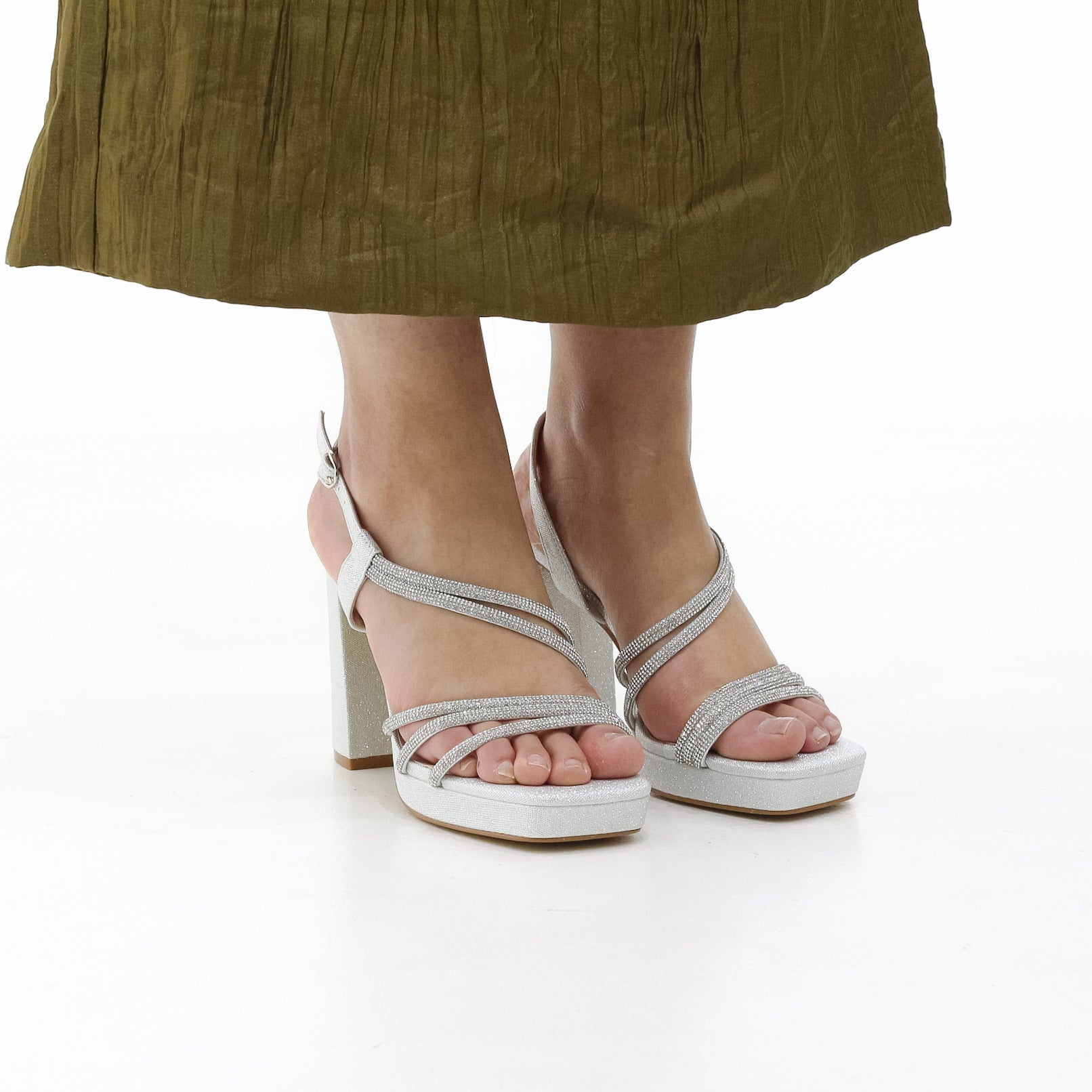 Ambria block 10 cm heel platform strippy sandal