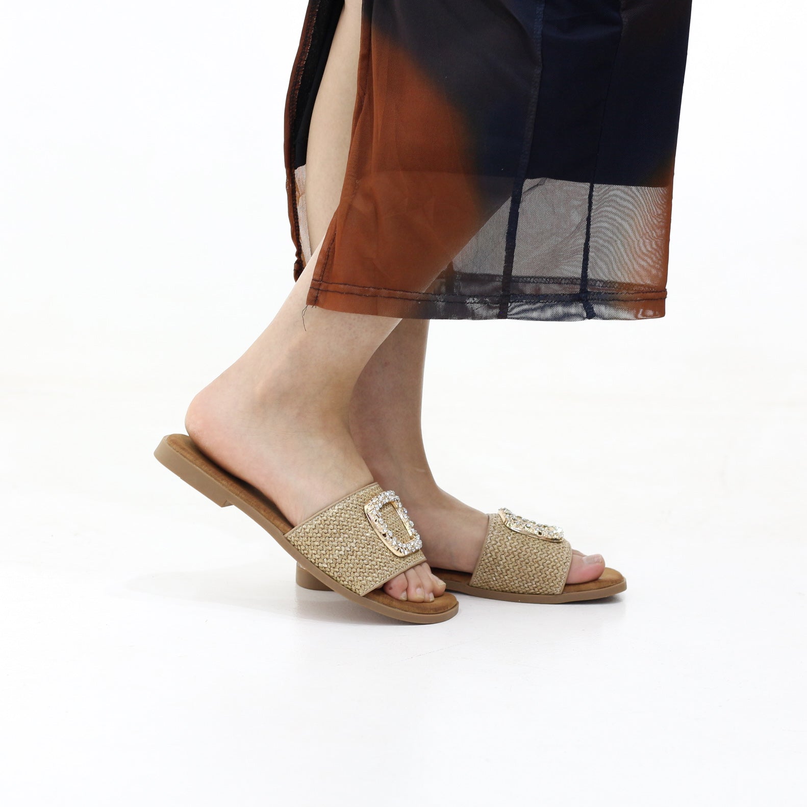 Rain slip-on embellished flat sandals