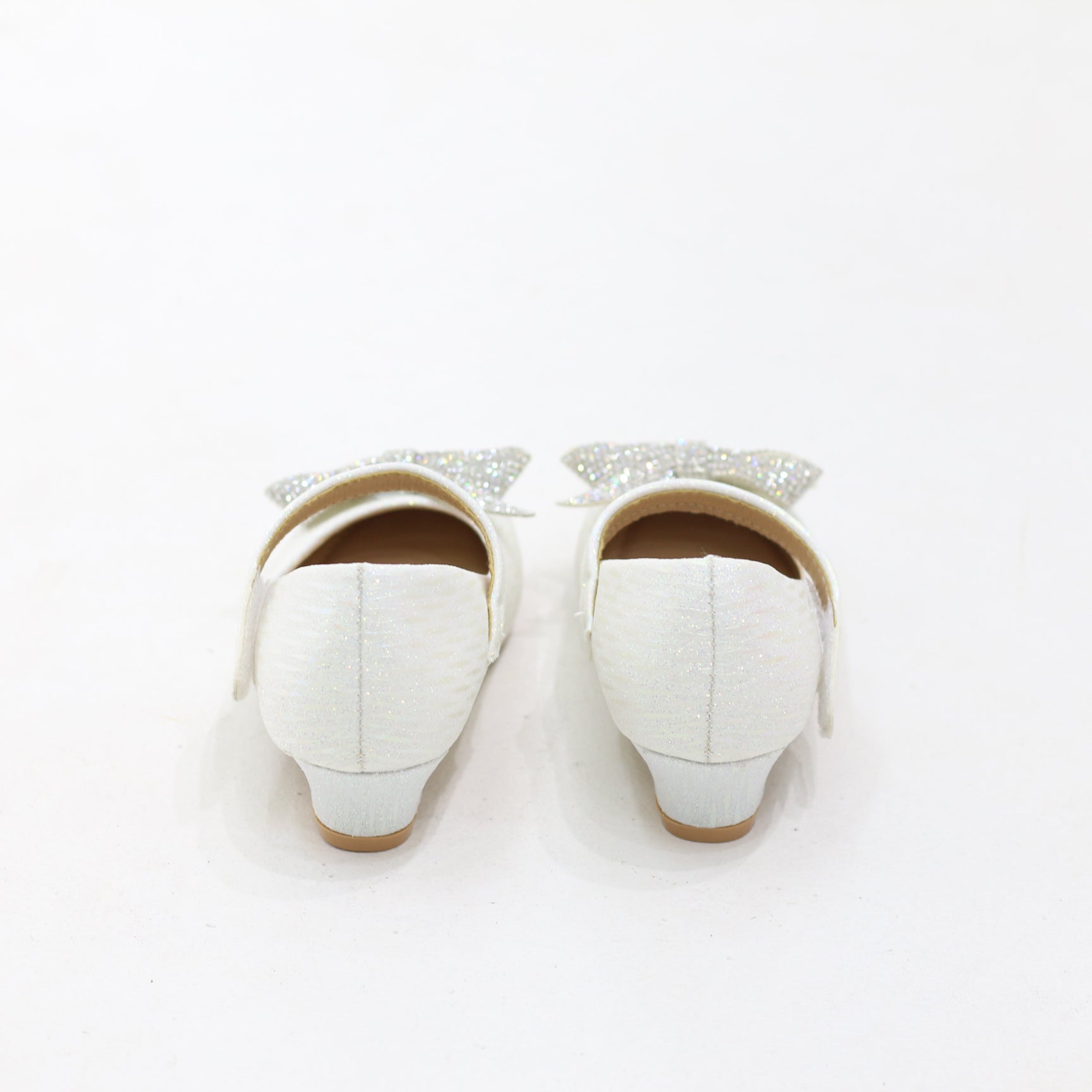 Aviya elegant infant girls bow-detail glossy kitten heel pumps