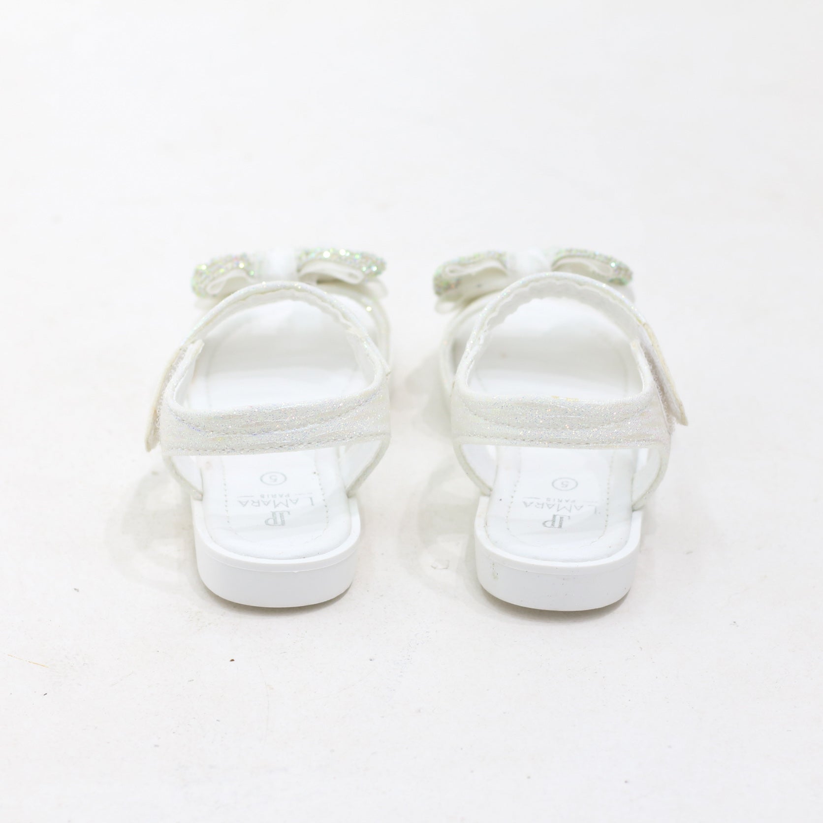 Prune sparkle bow baby girls sandals