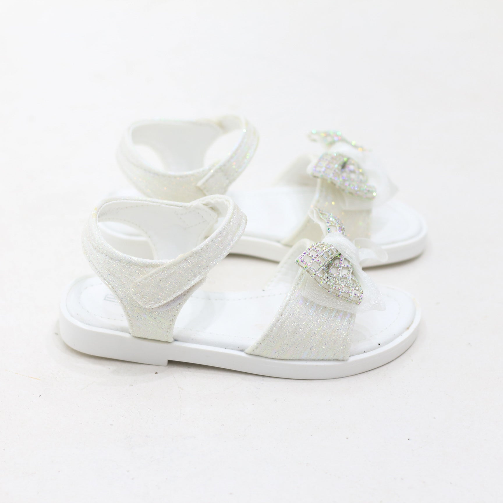 Prune sparkle bow baby girls sandals