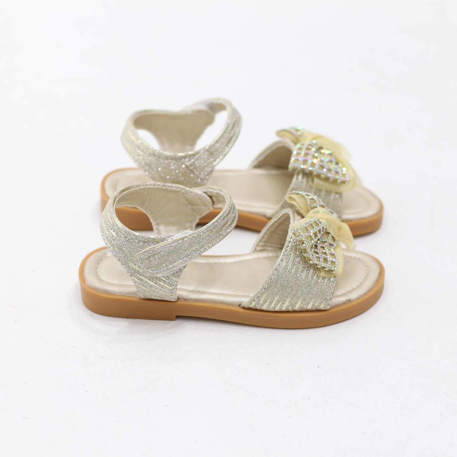 Prune sparkle bow baby girls sandals