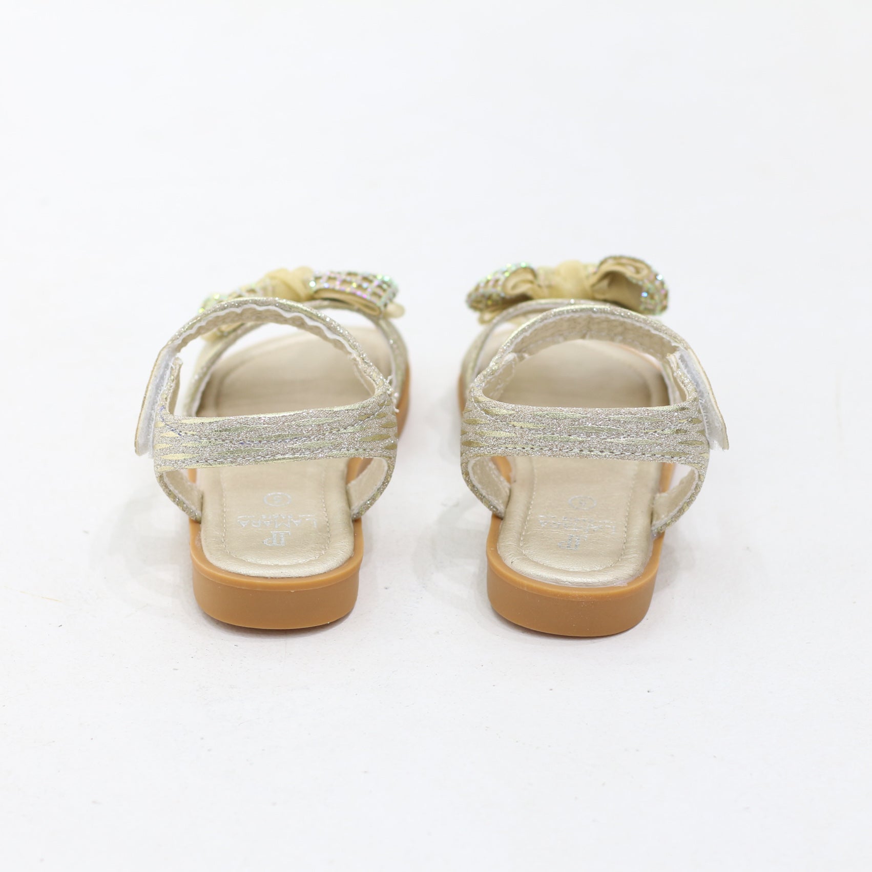 Prune sparkle bow baby girls sandals