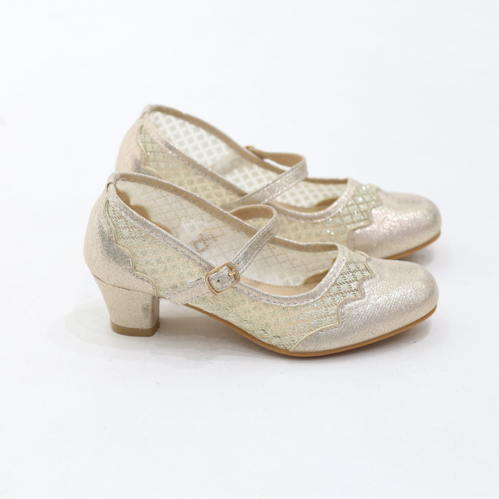 Song elegant shimmer strap infant girl pumps